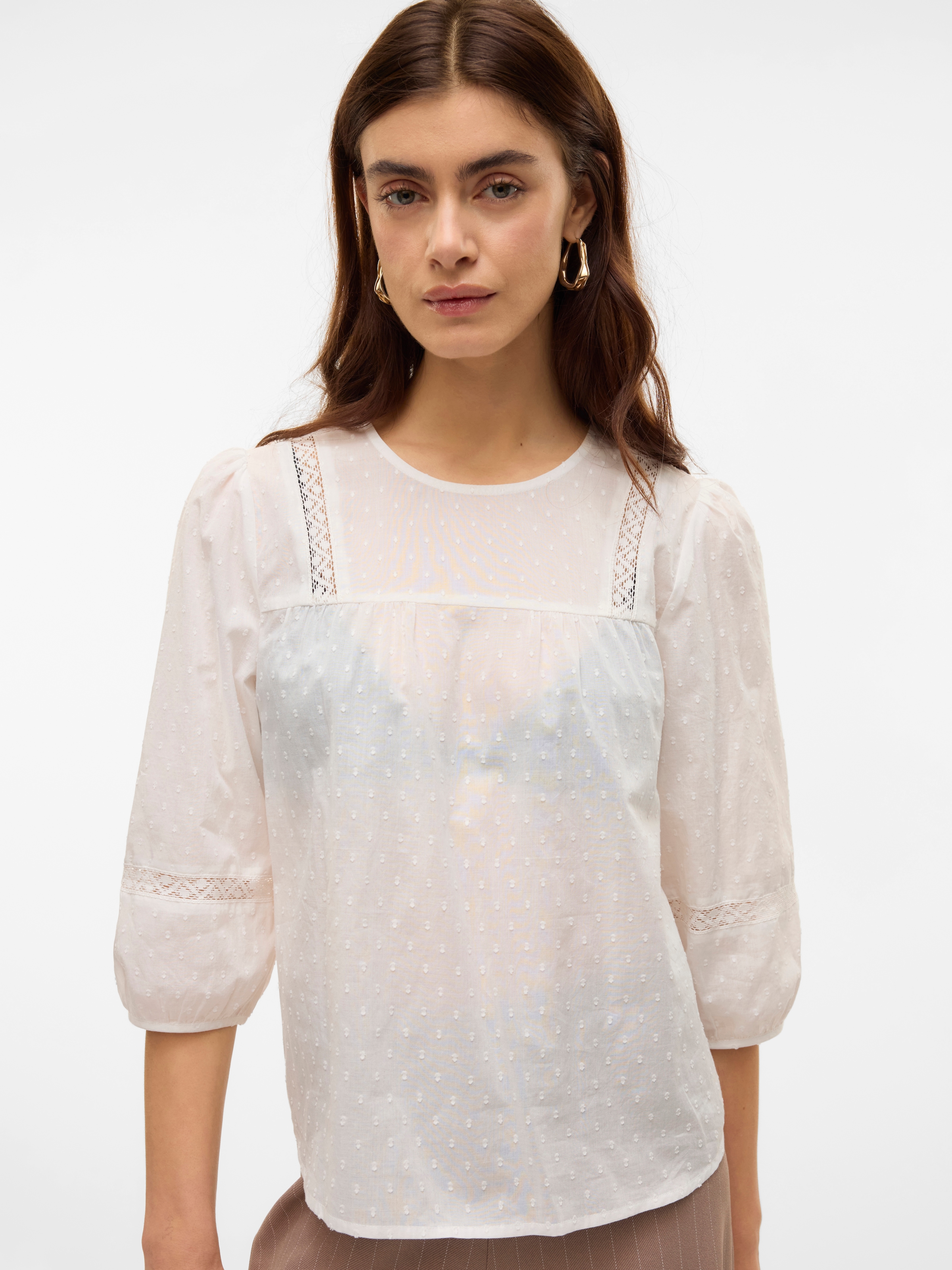 Vero Moda Blouse à manches longues »VMTRINE 3/4 LACE TOP WVN GA NOOS«