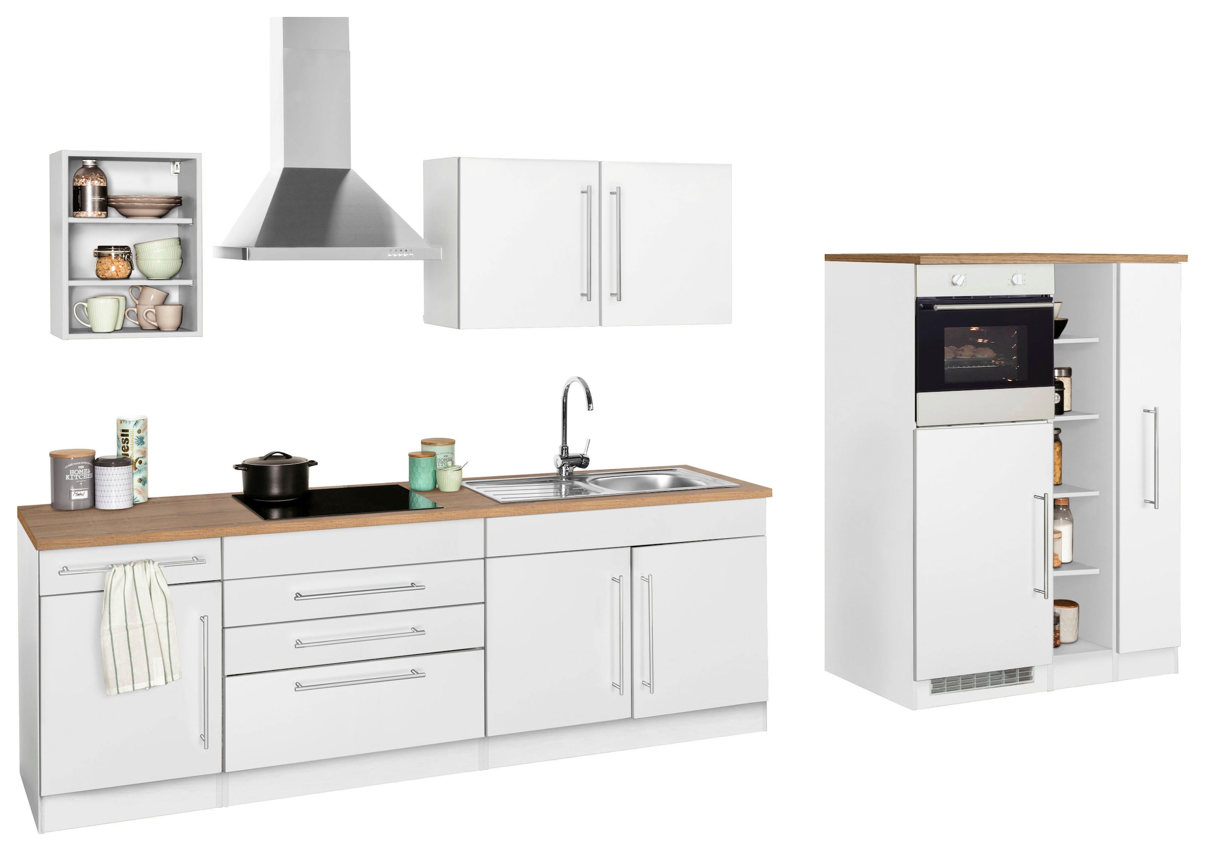 KOCHSTATION Kitchenette »KS-Samos« largeur 350 cm, option appareils électroménagers et plaque à induction
