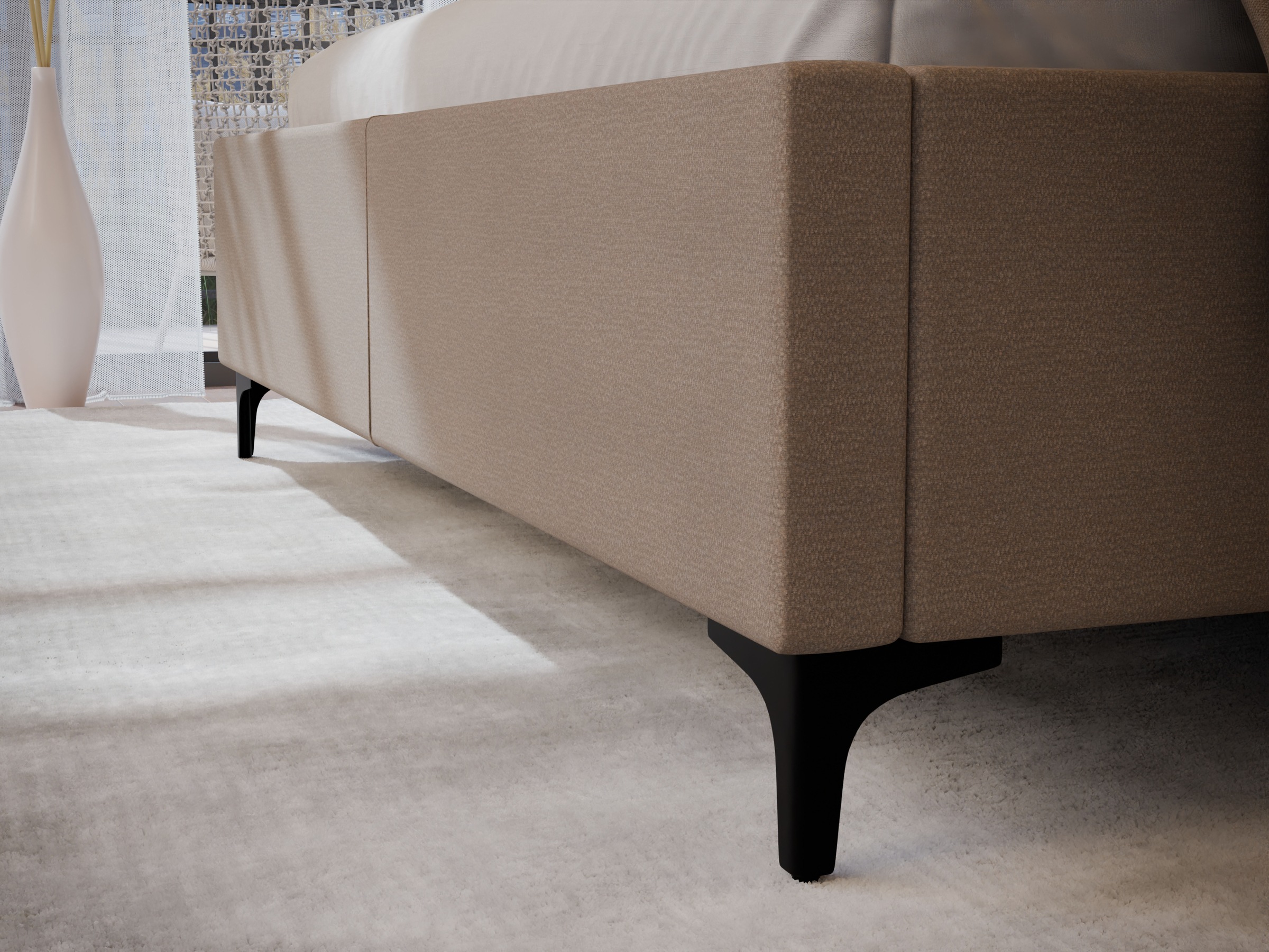 FORTE Lit rembourré »Helsingborg« incl. sommier à lattes, disponible en plusieurs couleurs