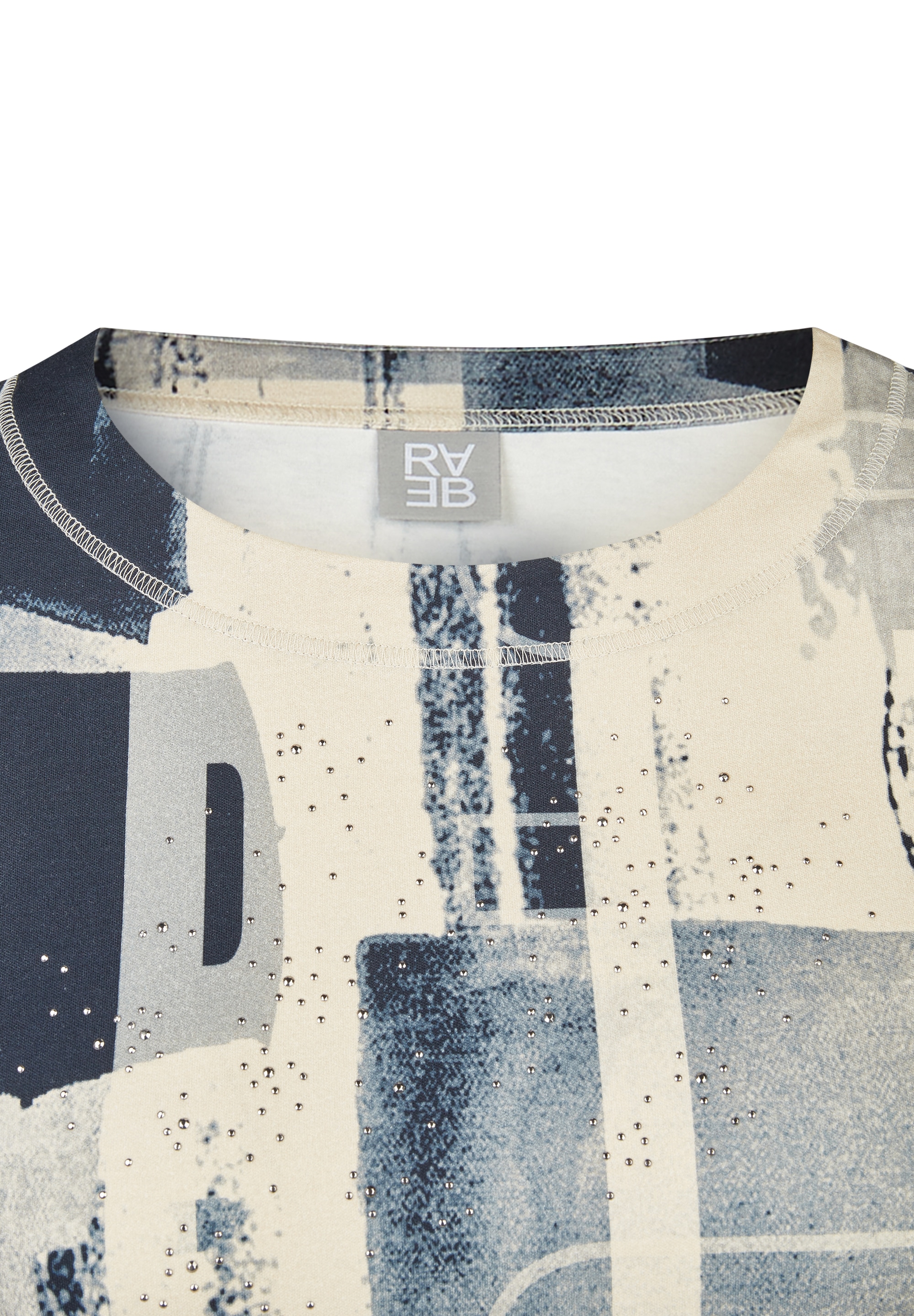 Rabe T-shirt à manches 3/4 Avec motif graphique et détails pailletés