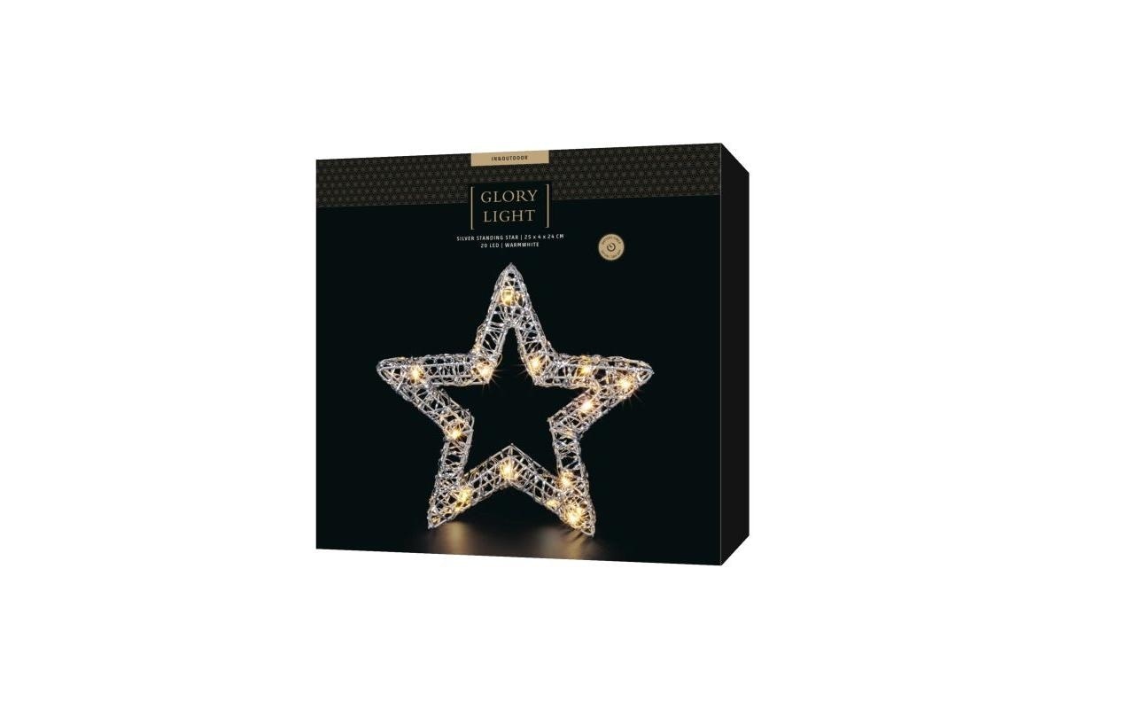 STT LED Stern »Silver standing star 25 cm« 1 Stk.