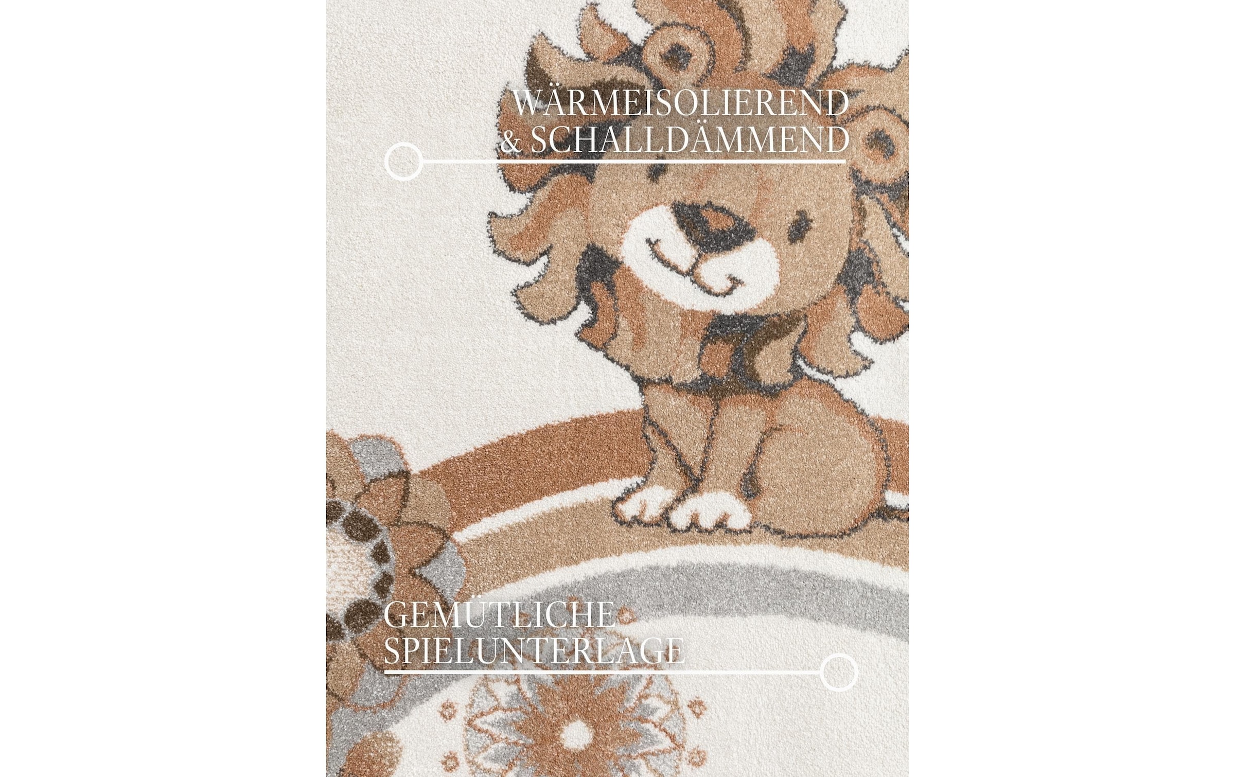 Villeroy & Boch Tapis pour enfants »Roar like a Lion Summer Party Teppich« Rectangulaire 9 mm Höhe Spielteppich weich, Kinderzimmer, Boho Kids Spielunterlage, Tieremotiv