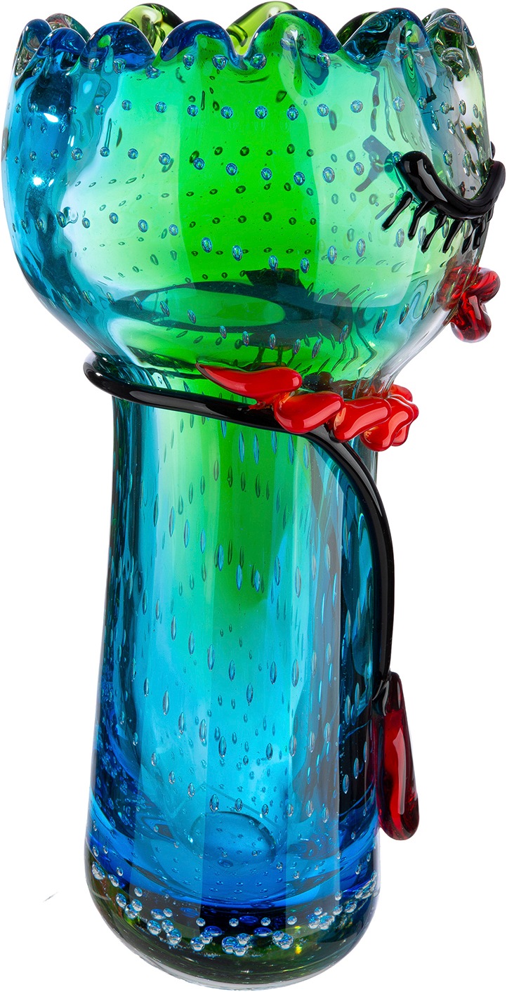 GILDE Tischvase »Gesichtsvase Jessica mehrfarbig H. 25 cm« Gesichtsvase, Glas, Fraumotiv, Blumenvase, künstlerisch, modern