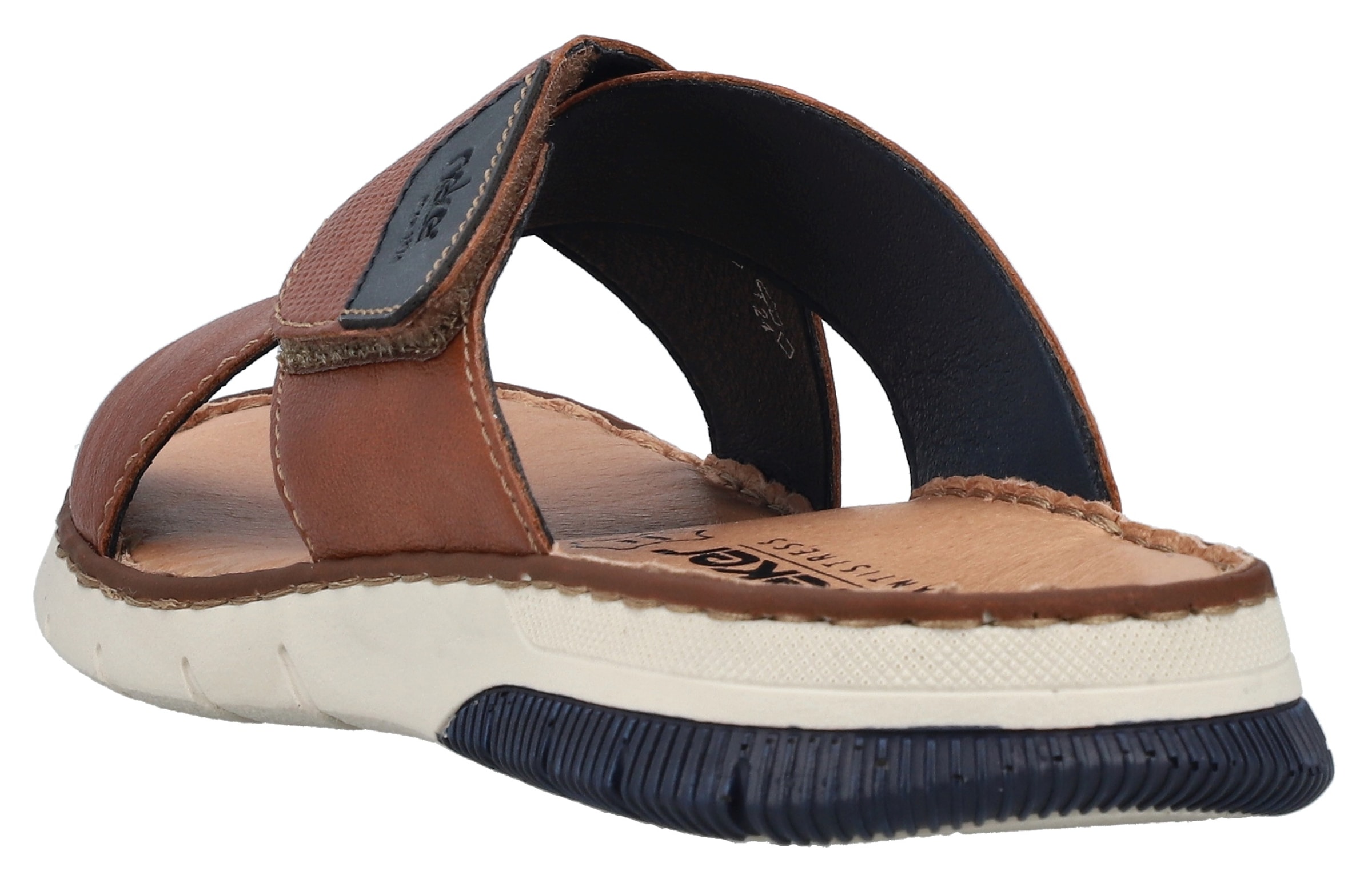 Rieker Pantolette  , Sommerschuh, Schlappen, Klettschuh, mit Klettriemchen