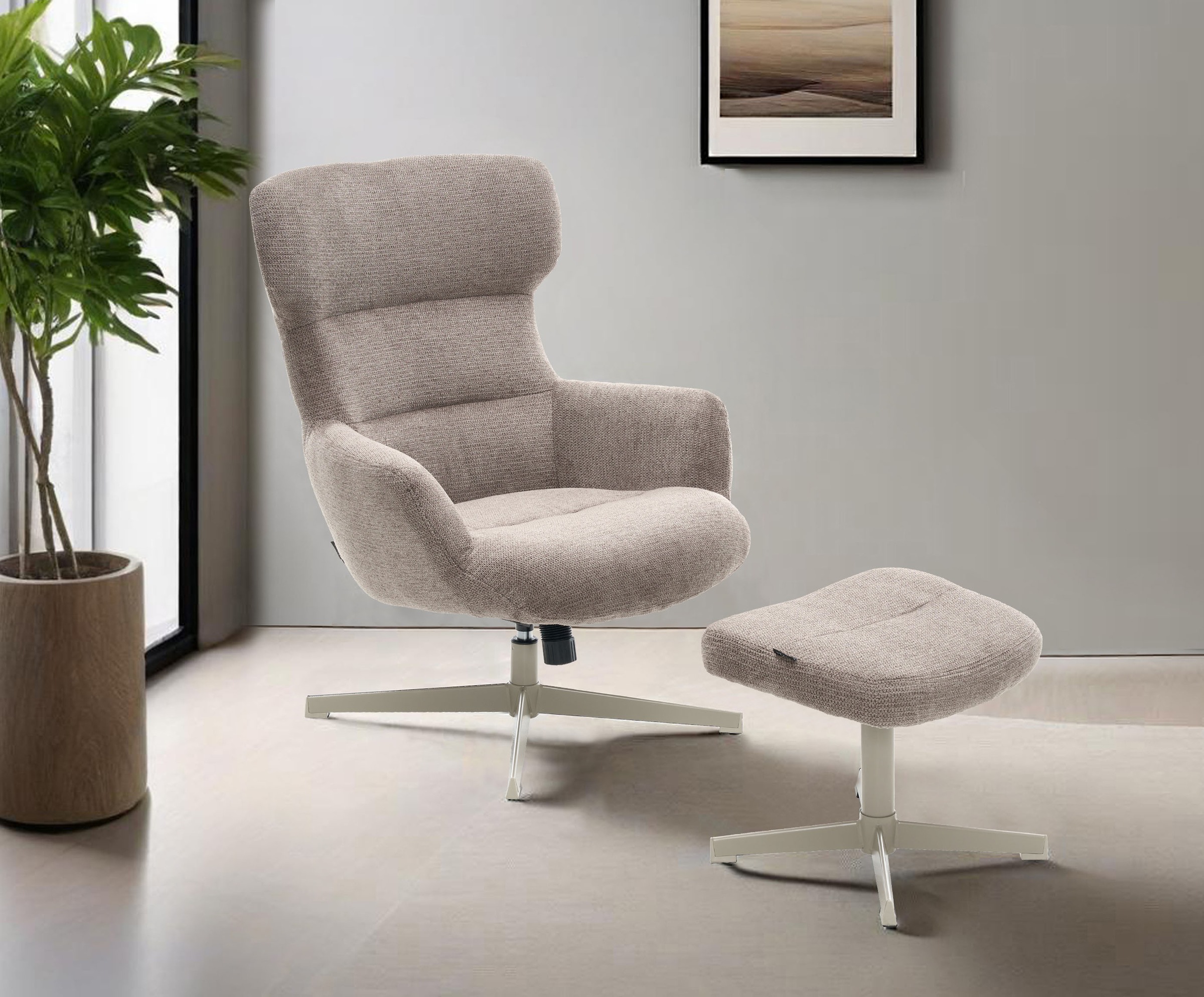 Home affaire Sessel »Clarah Relaxsessel, TV-Sessel mit Hocker« 360° Grad drehbar