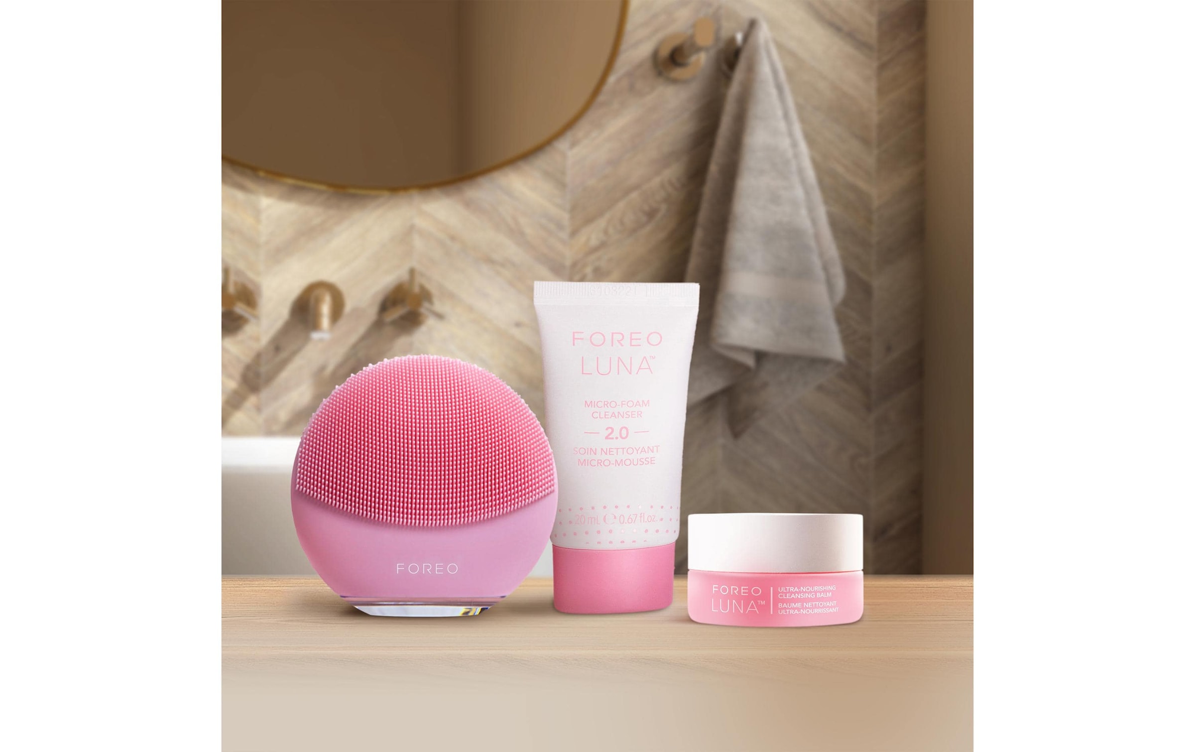 FOREO Kit de nettoyage du visage »Luna 4 Mini Set« Hochwertiges Gesichtsreinigungsset für die doppelte Reinigung