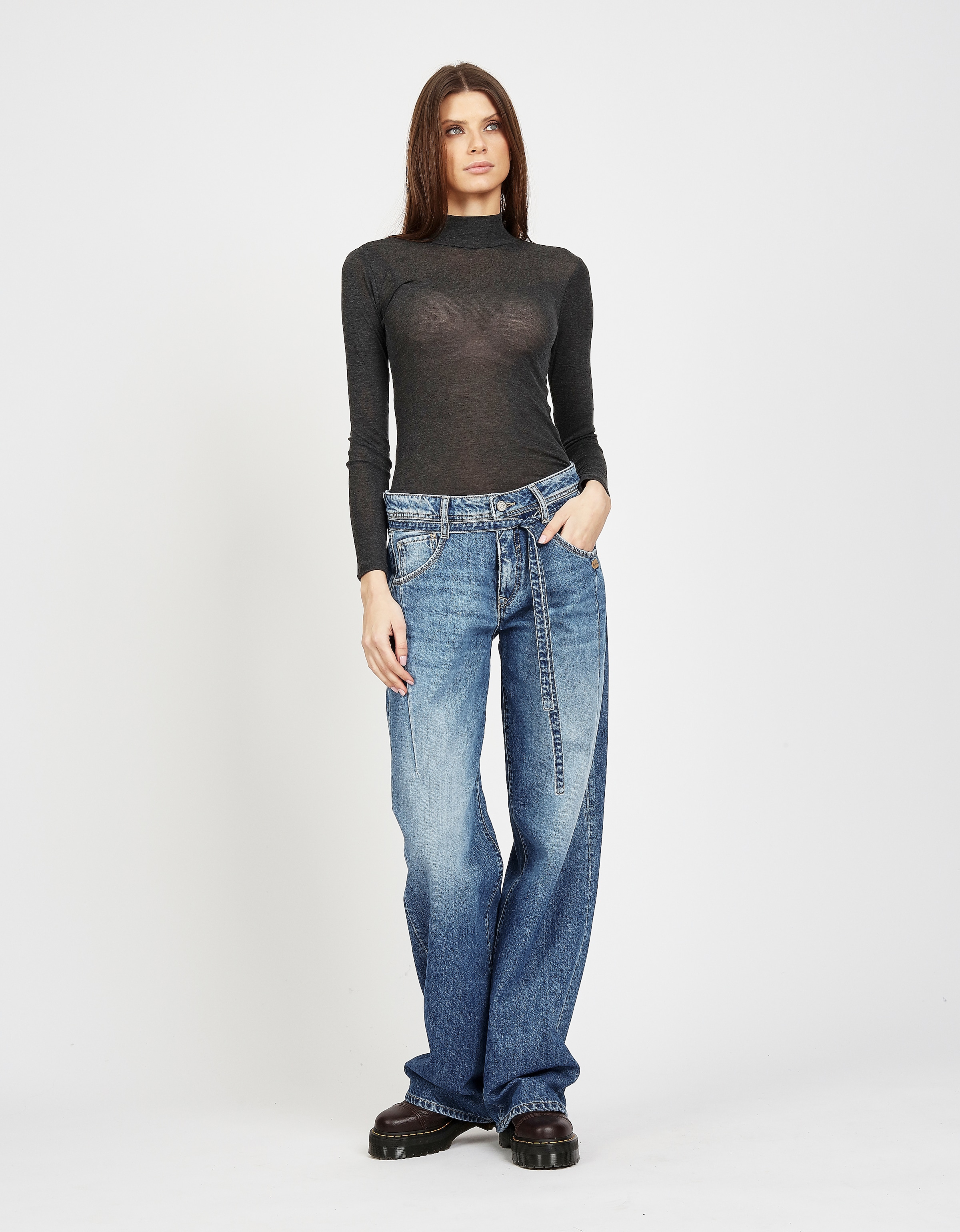 GANG Jeans loose fit »94CLAIRE« mit Bindegürtel und Naht am Oberschenkel, Baggy Fit