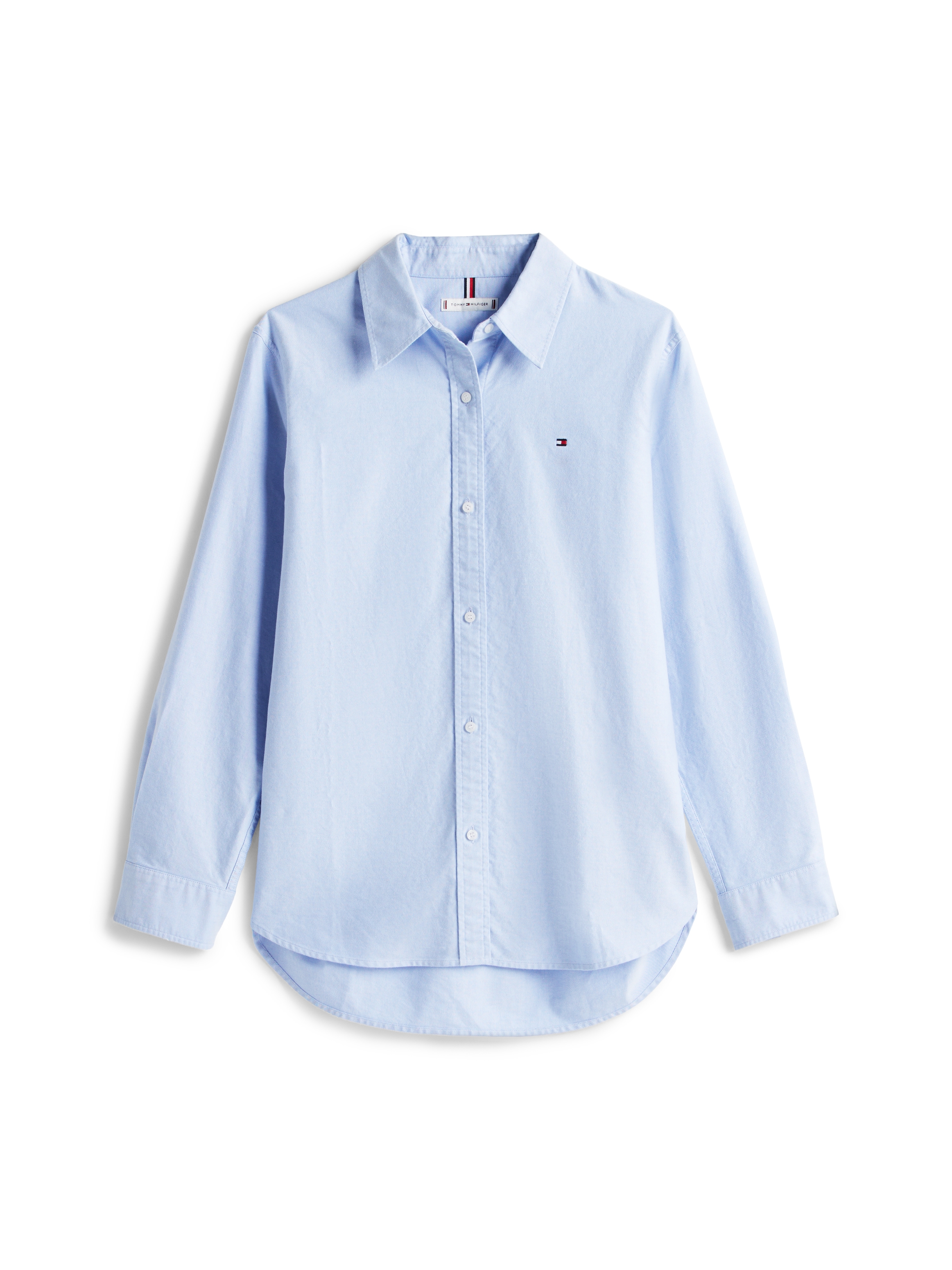 Tommy Hilfiger Hemdbluse »OXFORD RELAXED FIT SHIRT mit Hemdblusenkragen und Stickerei« mit Streifen