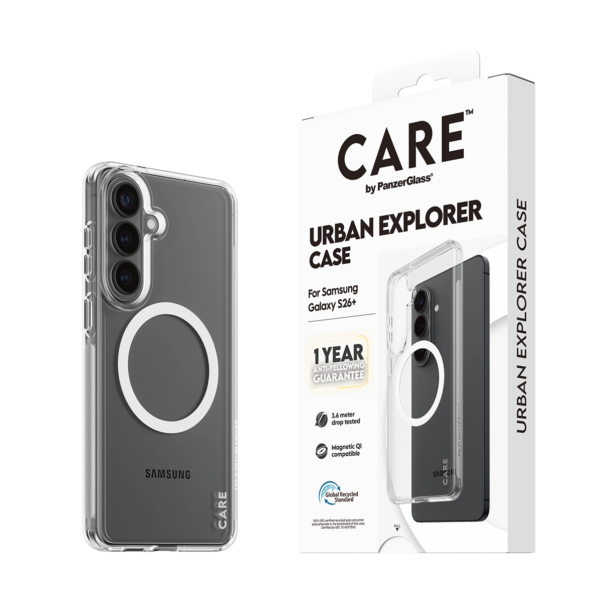 CARE by PanzerGlass Housse pour téléphone portable »Urban Explorer Case mit Qi für Samsung Galaxy S26+« Samsung Galaxy S26+ coque arrière, housse de protection, housse pour téléphone, étui, coque de protection, antichoc
