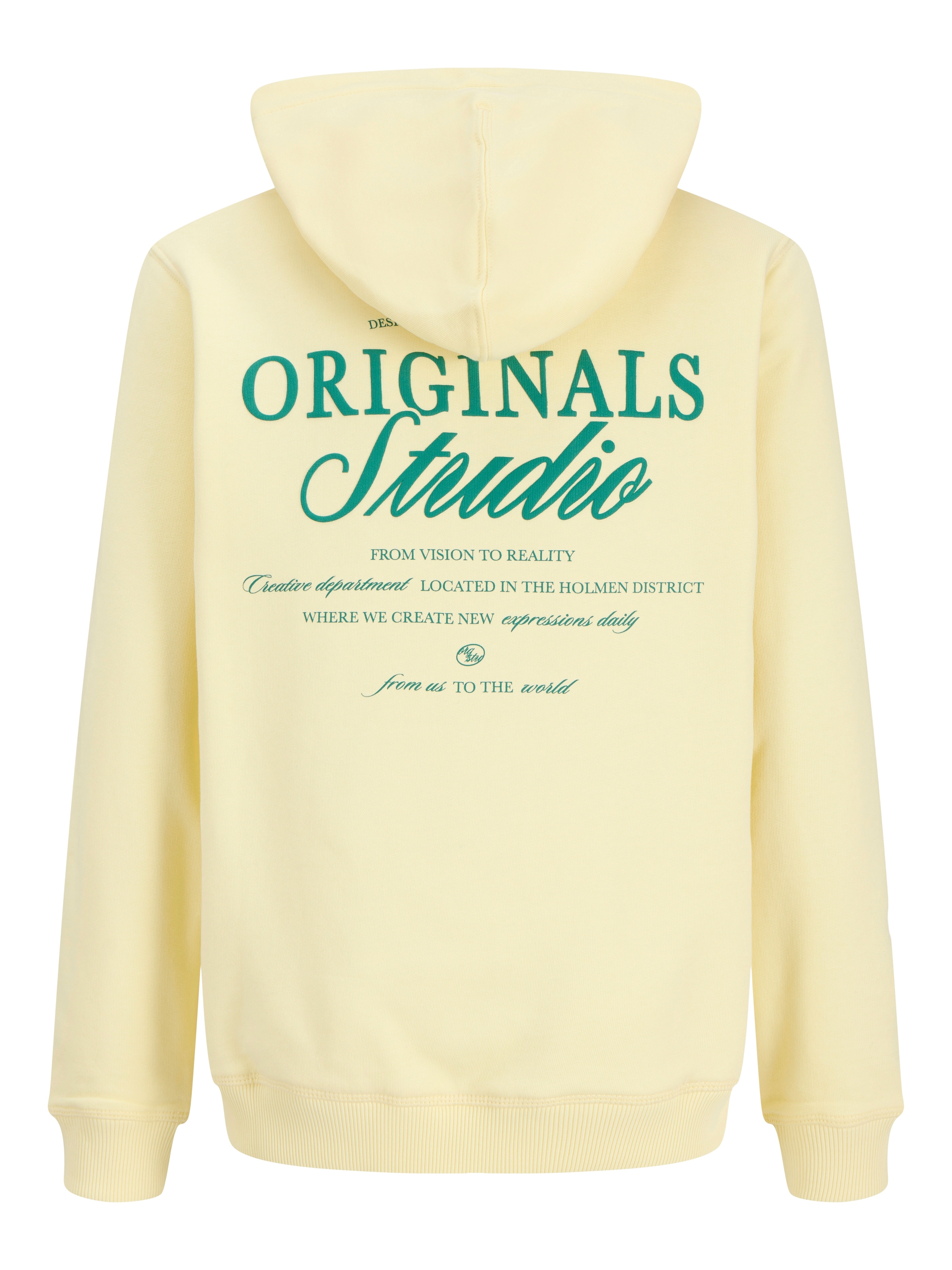 Jack & Jones Junior Kapuzensweatshirt »JORNORREBRO TYPO BACK SWEAT HOOD SN JNR«, Baumwollmischung, relaxed fit, Langarm

