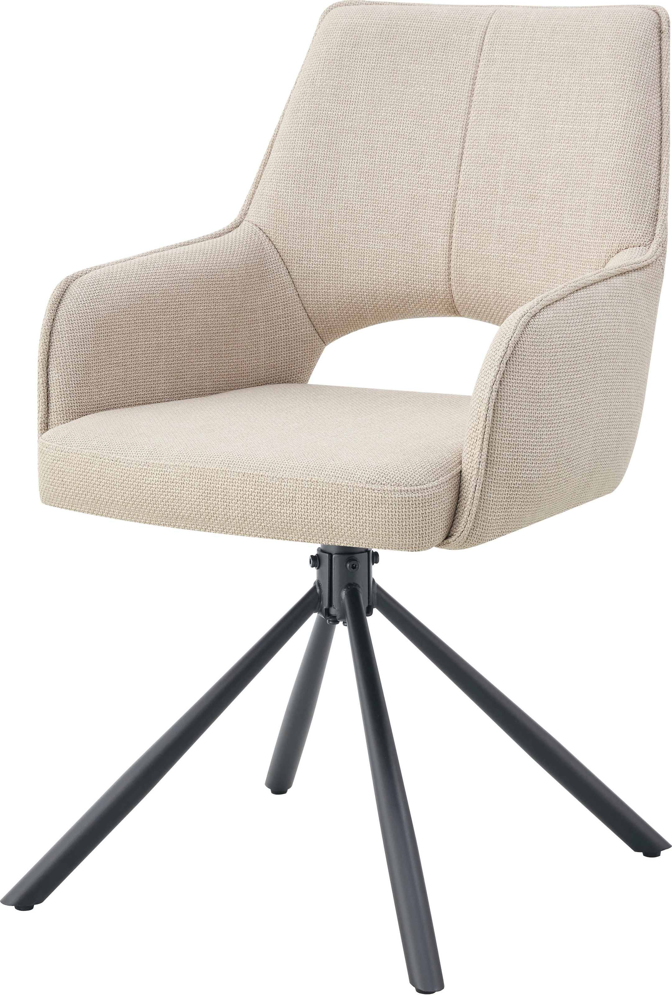 Home affaire Chaise pivotante »BELLEVILLE, 2er Set, mit Metallgestell in matt schwarz« (Ensemble) 2 cuisin verschiedenen Farben, Belsatbarkeit pro Stuhl 120 kg, 360° drehbar