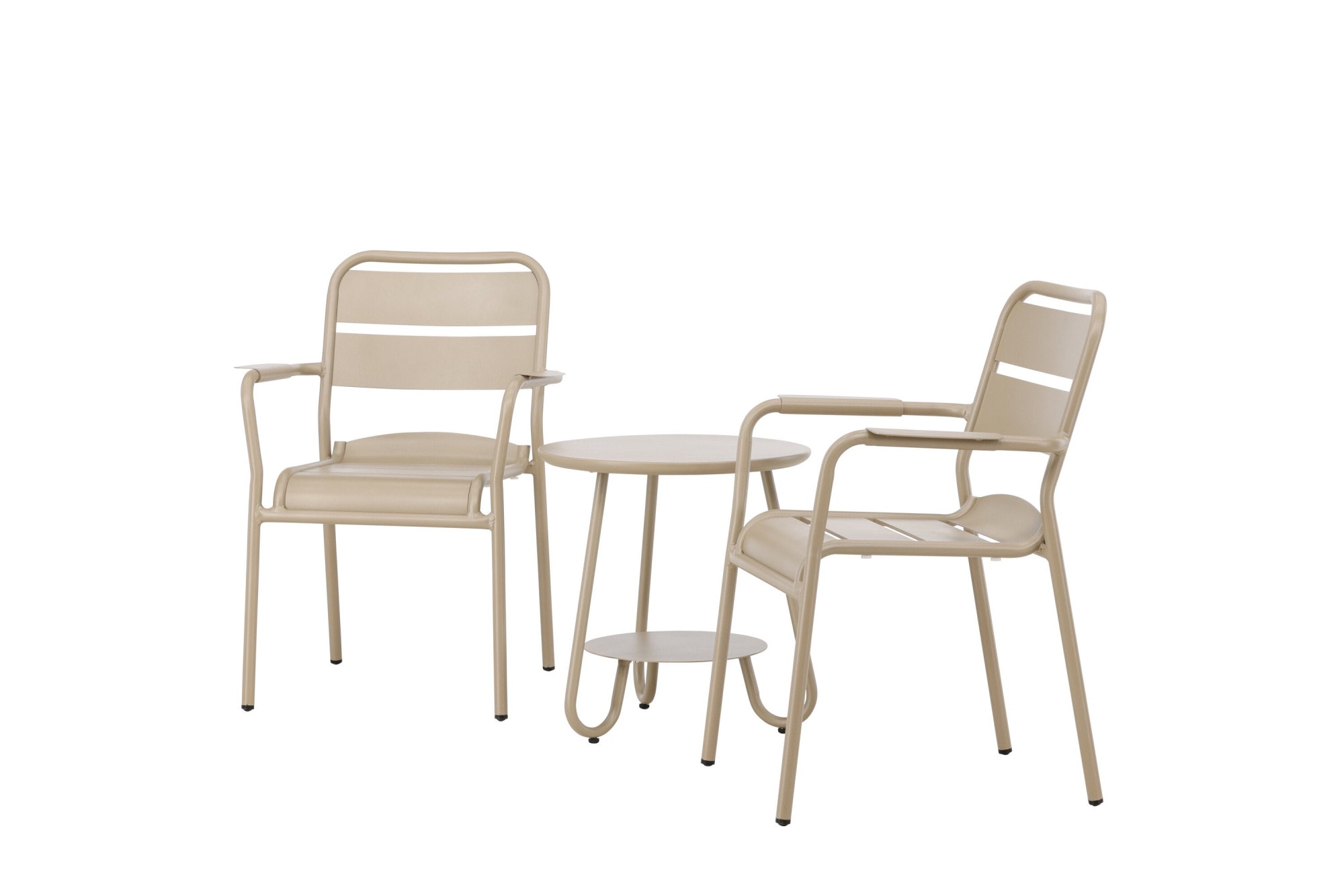 Venture Home Set de balcon »Faro, kompaktes Café-Set für 2 Personen Ø 50 cm, Aluminium« Balkonset, beige, rund, Aluminium leicht, platzsparend, modern