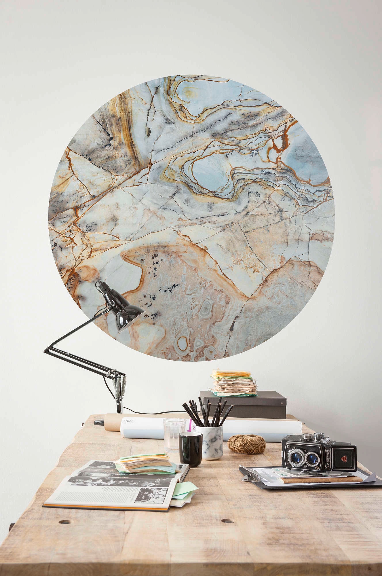 Komar Vliestapete »Vlies selbstklebend - Marble Sphere - Grösse 125 x 125 cm« bedruckt glatt Wohnzimmer, Schlafzimmer