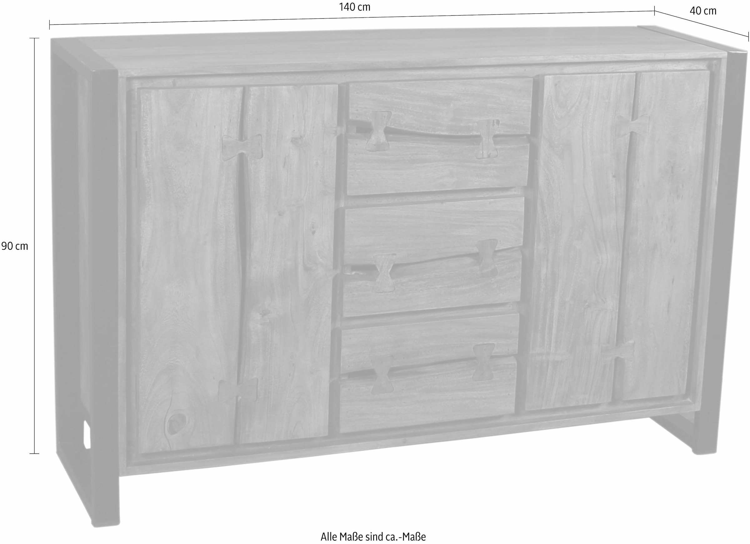 SIT Sideboard »Live Edge« aus Akazienholz, markante Baumkanten in der Front, in zwei Breiten