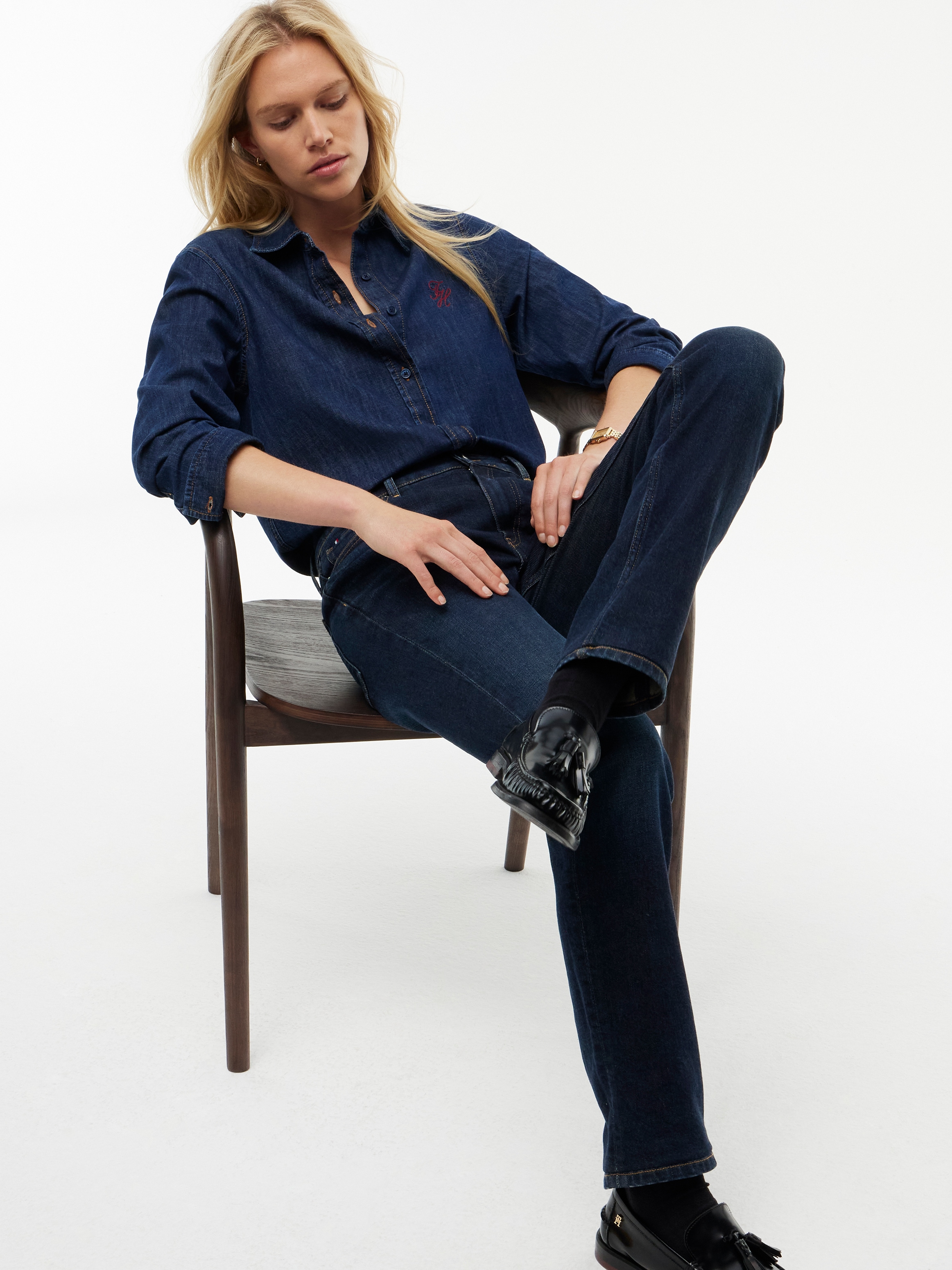 Tommy Hilfiger Jeans slim »HARLOW MID RISE SLIM ESSENTIAL« Mélange coton, coupe slim, taille moyenne