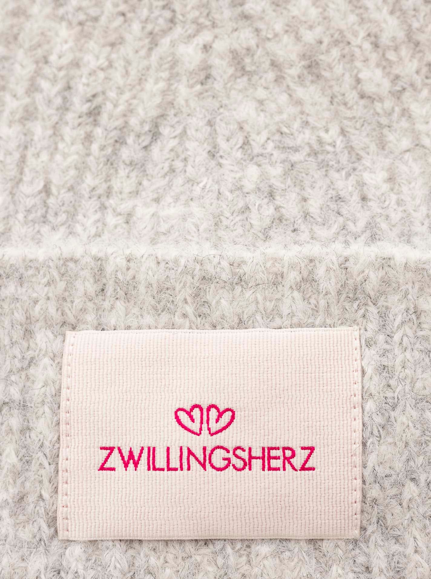 Zwillingsherz Strickmütze »"Zwillingsherz Patch"« gerippt,  mit Wolle und Umschlag, mit Patch