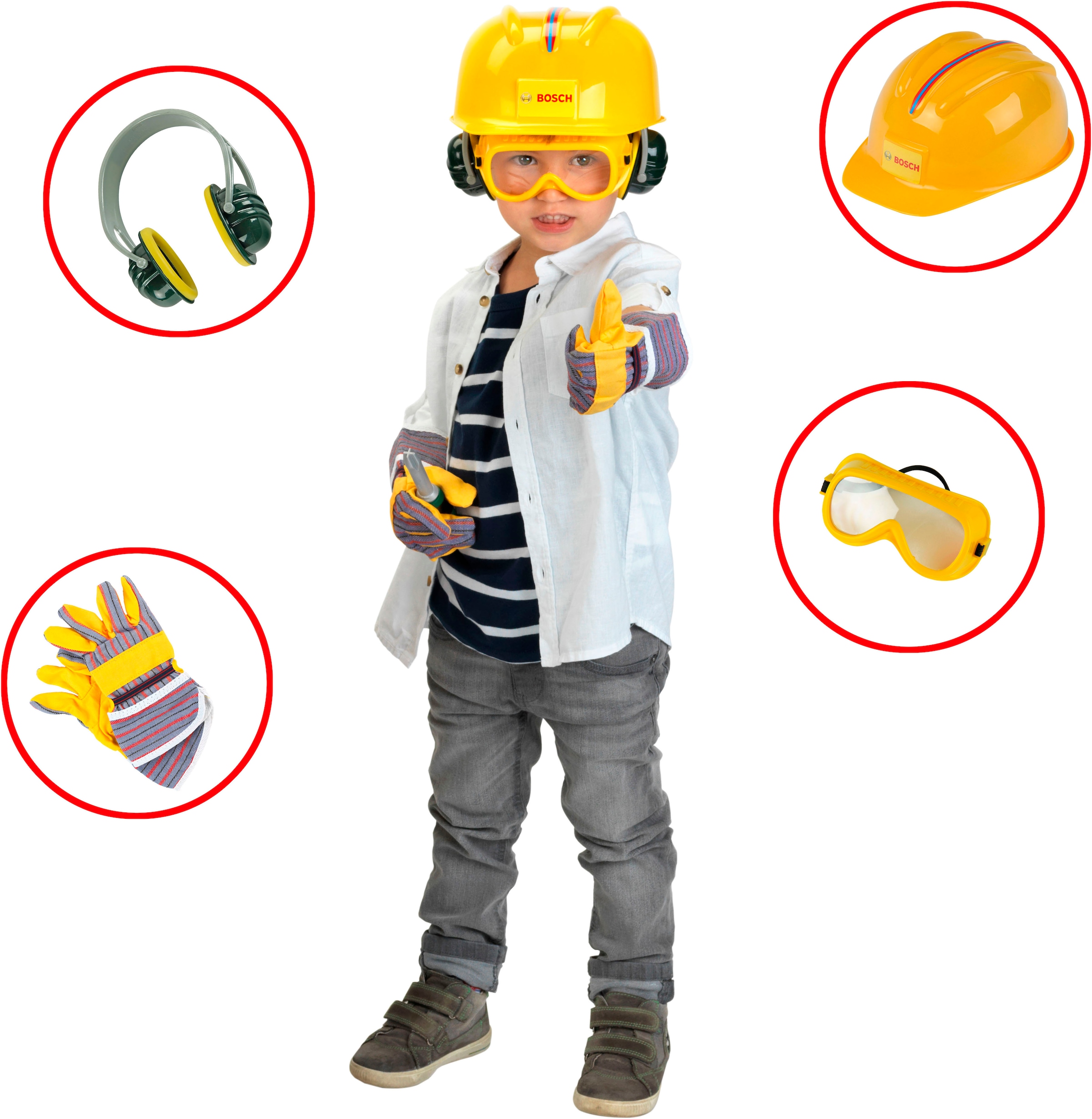 Klein Spielwerkbank »BOSCH-Workstation Mega, mit Handwerker Set« mit BOSCH Akkuschrauber; Made in Germany