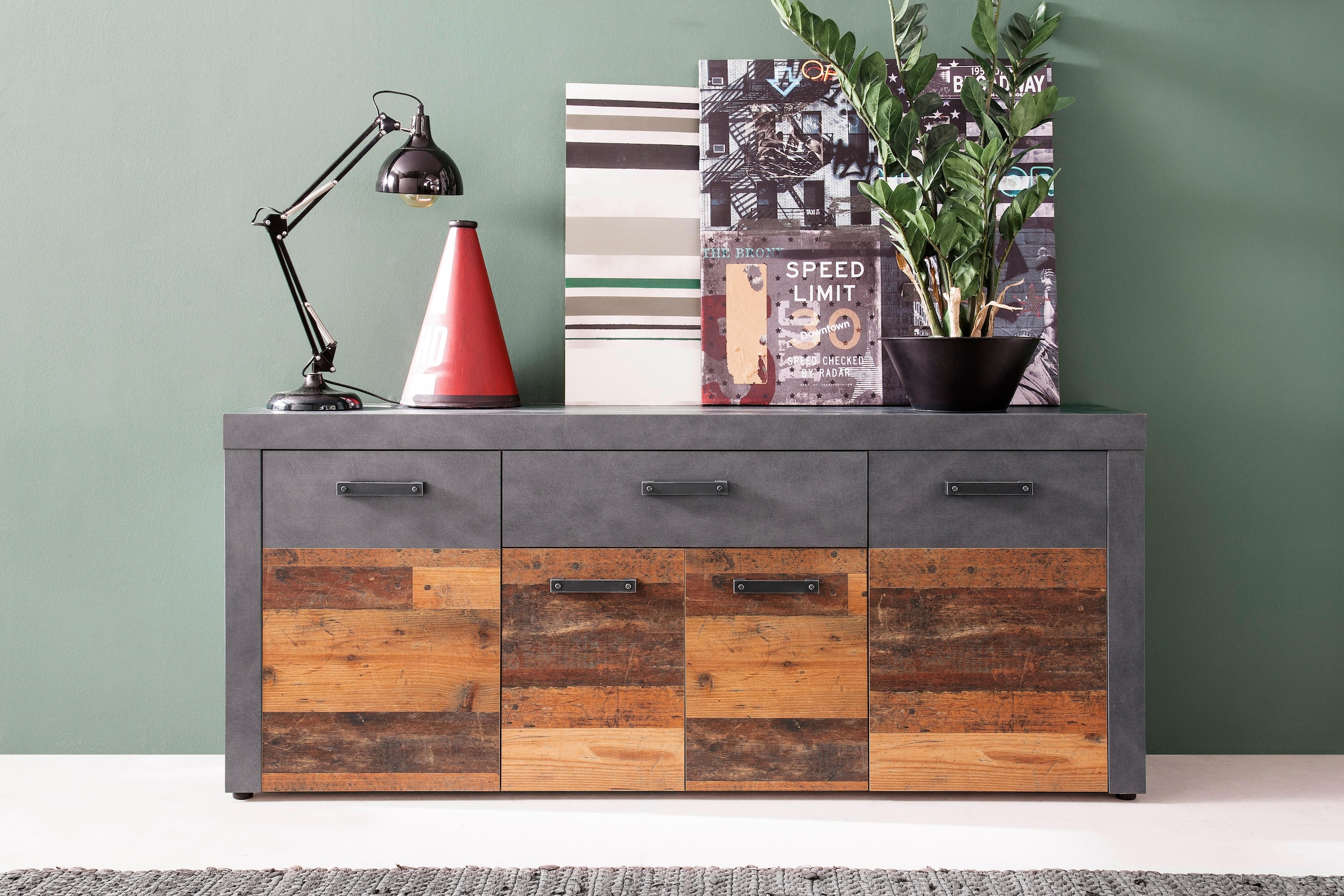 INOSIGN Sideboard »Ilana« Sideboard mit 4 Türen & 1 Schublade - (B/T/H) 178/40/76 cm