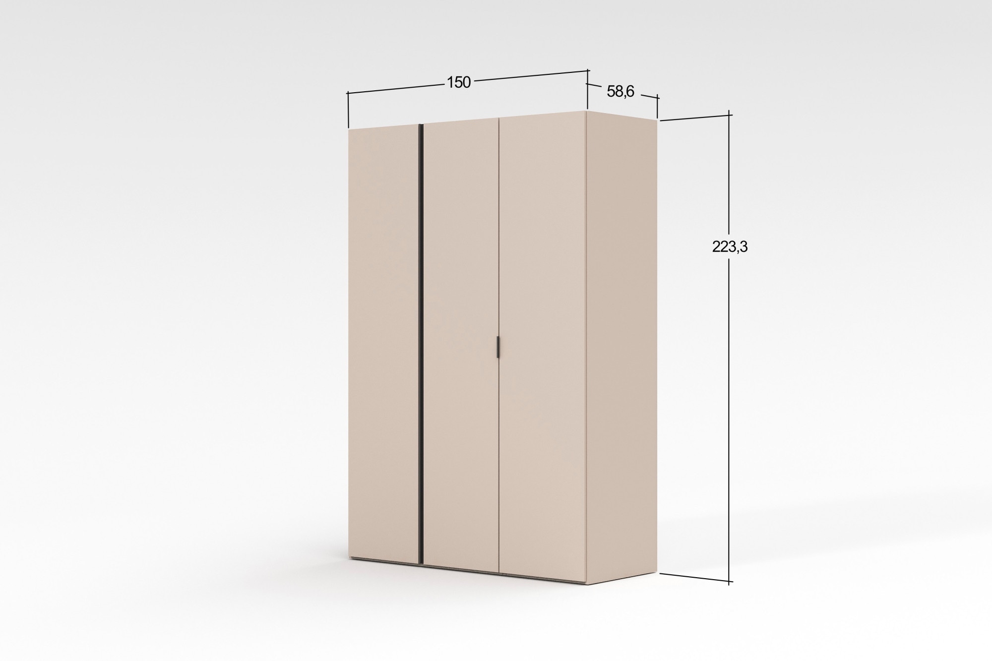INOSIGN Kleiderschrank »RUBINO, Drehtürenschrank,Schlafzimmerschrank mit hochwertigem Alugriff« 1 Stk. tlg. Made in Italy, in Breite wählbar, Basisausführung, Zubehör extra