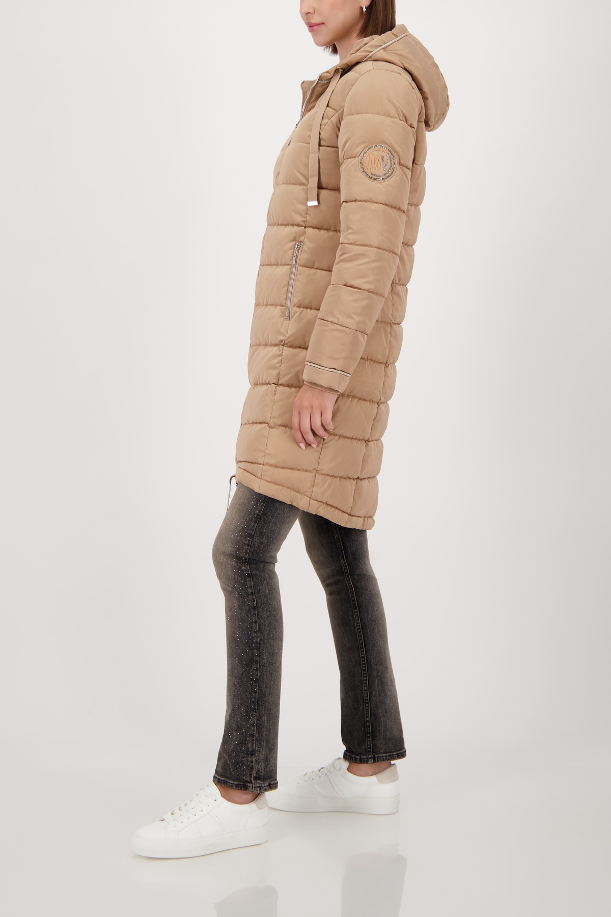 Monari Manteau matelassé Regular fit mit Rundhalsausschnitt und Kapuze