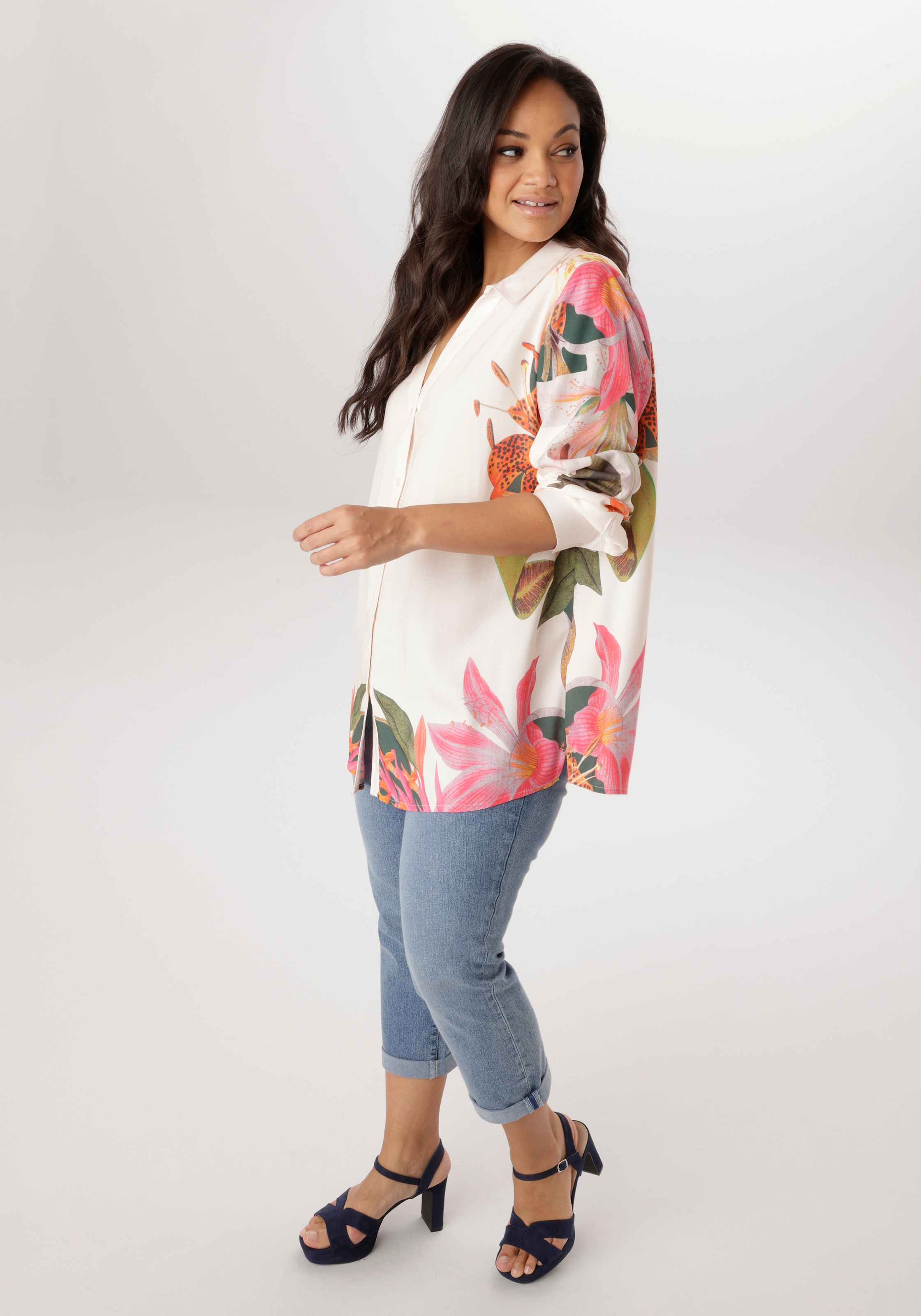 Aniston PLUS Blouse chemise aus weich fallender Viskose - NEUE KOLLEKTION