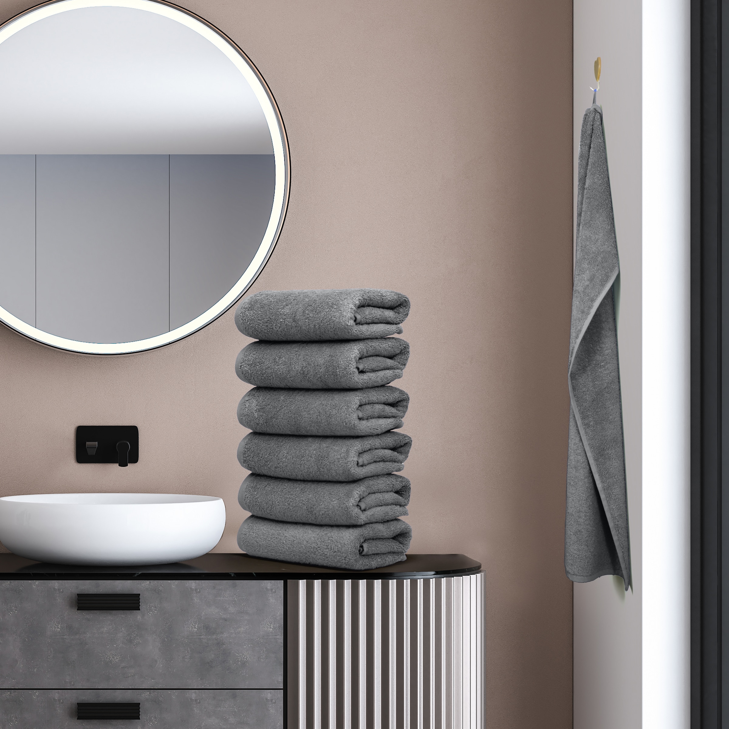 my home Handtücher »Handtuch Merida, 6 Handtücher (50x100cm)« kuschelig weich, 100% Baumwolle