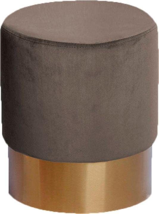 Kayoom »Nano 110, Hocker in stilvollem Design, runde Form, mit Fuss aus Metall« 1 Stk. tlg. Golz Akzente, mit pflegeleichtem Stoffbezug, runde Form