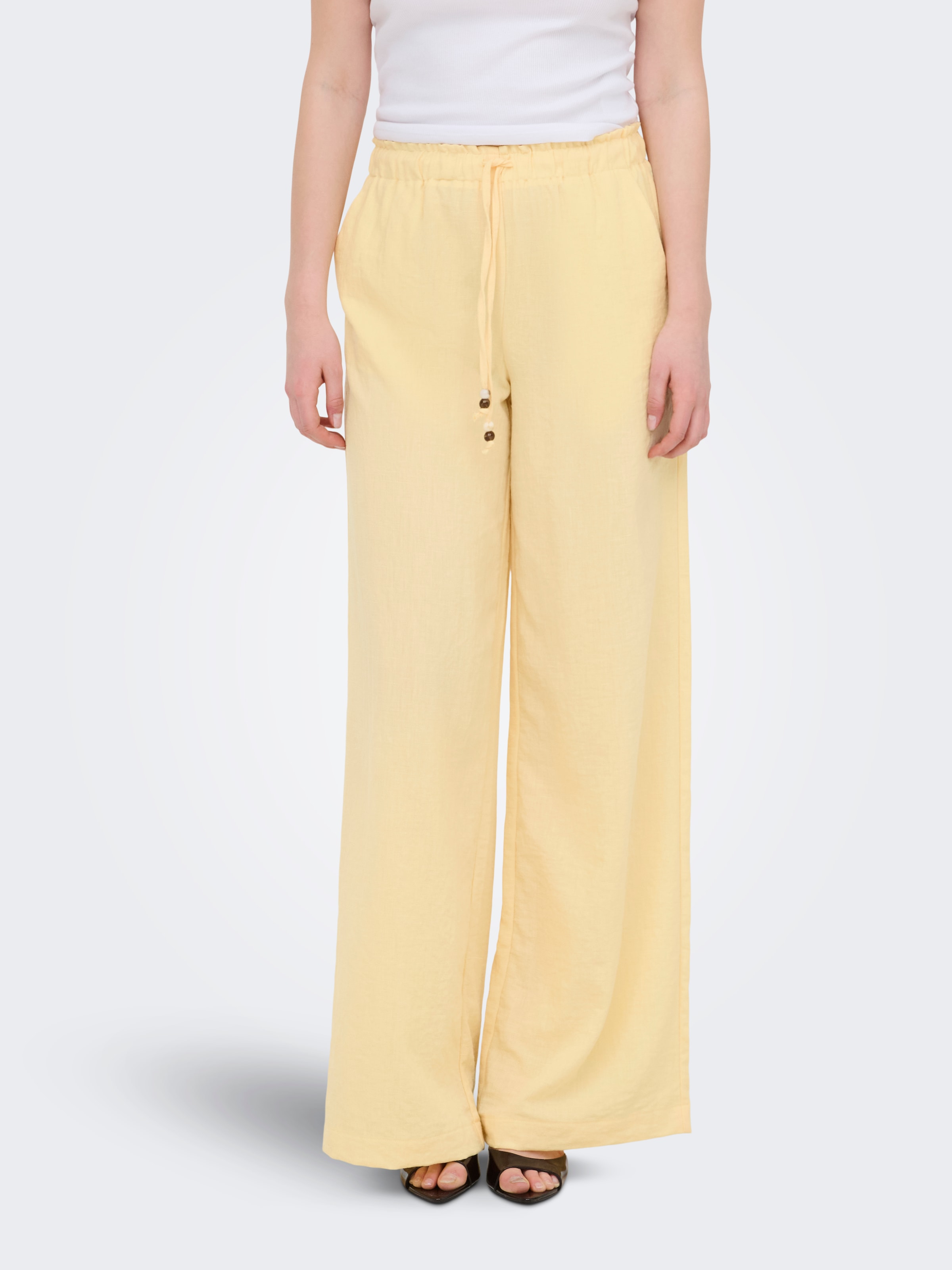 ONLY Pantalon à enfiler »ONLEMMIA MW PULL-UP X-WIDE PANT PNT«  mélange de matières, taille régulière