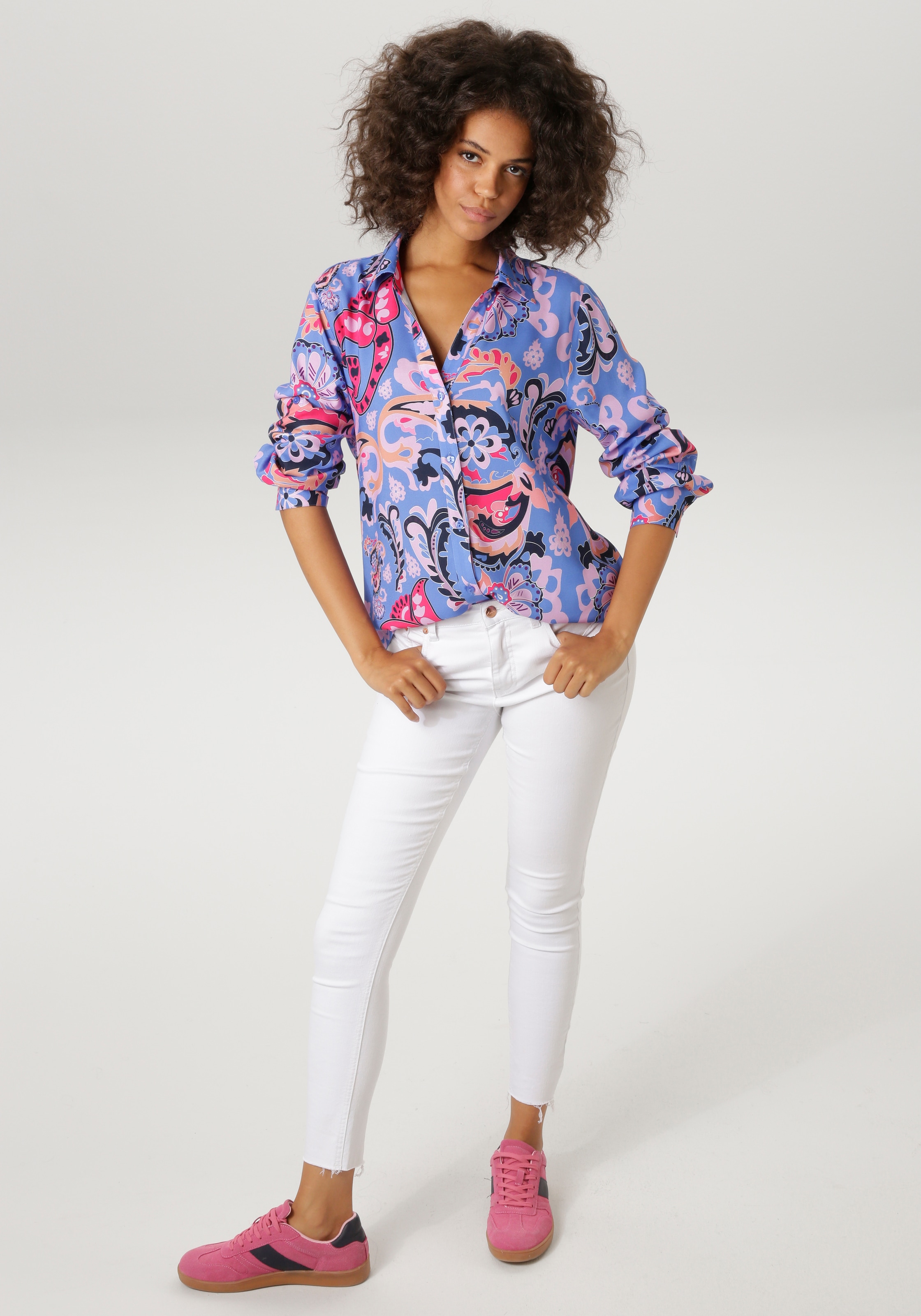 Aniston CASUAL Blouse chemise mit farbenfrohem, grafischen Druck - NEUE KOLLEKTION