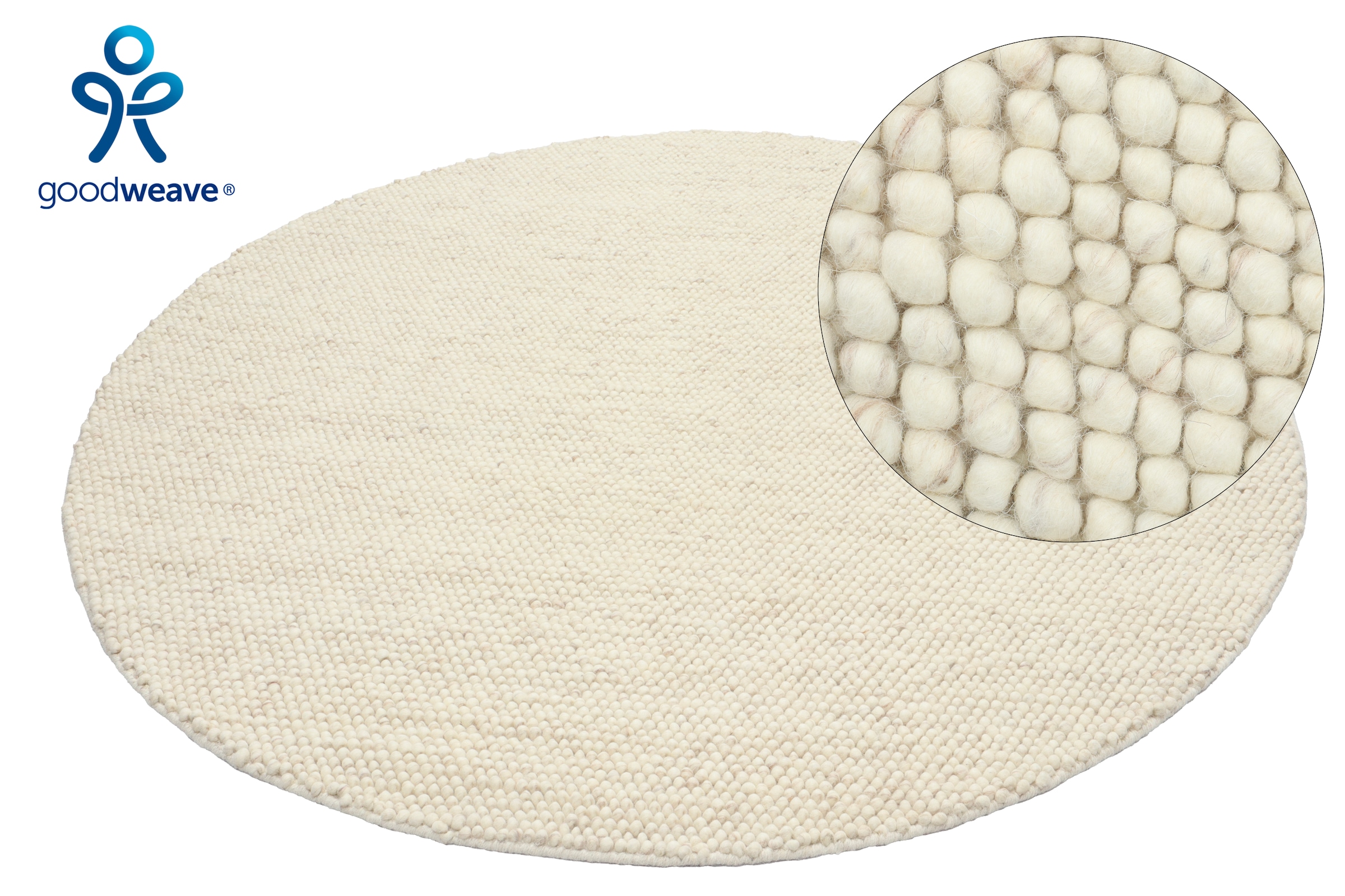 LeGer Home by Lena Gercke Teppich »Ainhoa, handgewebt, Wolle« rund 12 mm Höhe Teppich, Wohnzimmer, Schlafzimmer, Esszimmer