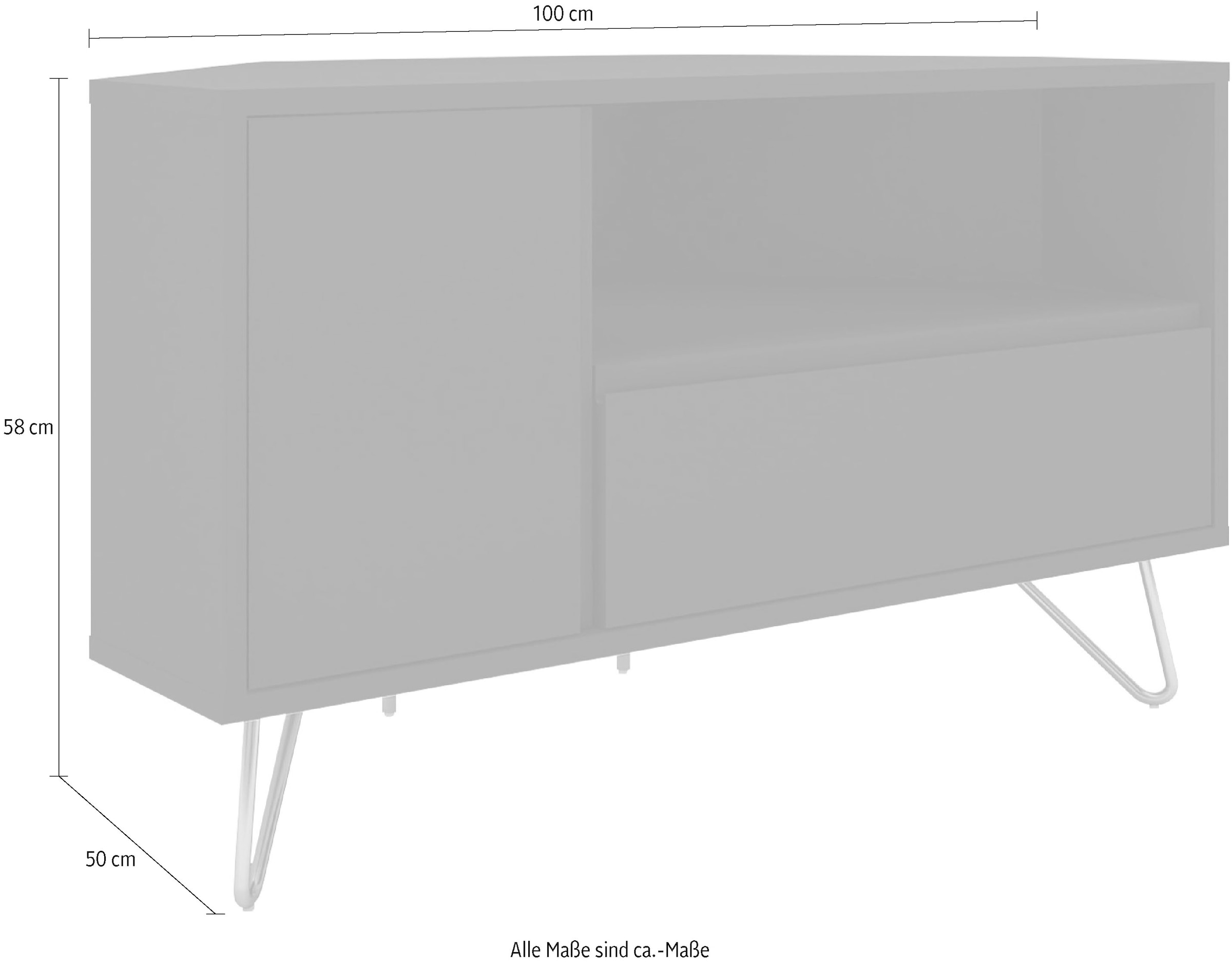 SalesFever TV-Board »Bolton Moderne TV-Eckkommode« Ecklösung, TV-Kommode matt lackiert, Push-to-open Funktion
