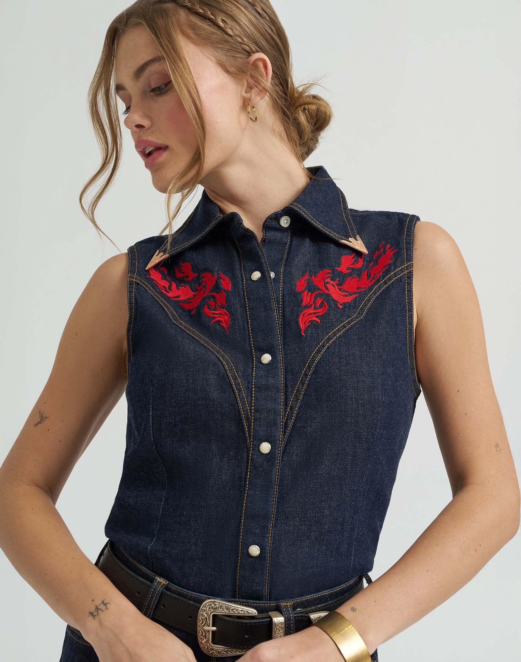 Wrangler Blouse en jean »WRANGLER Jeanshemd Sleeveless«