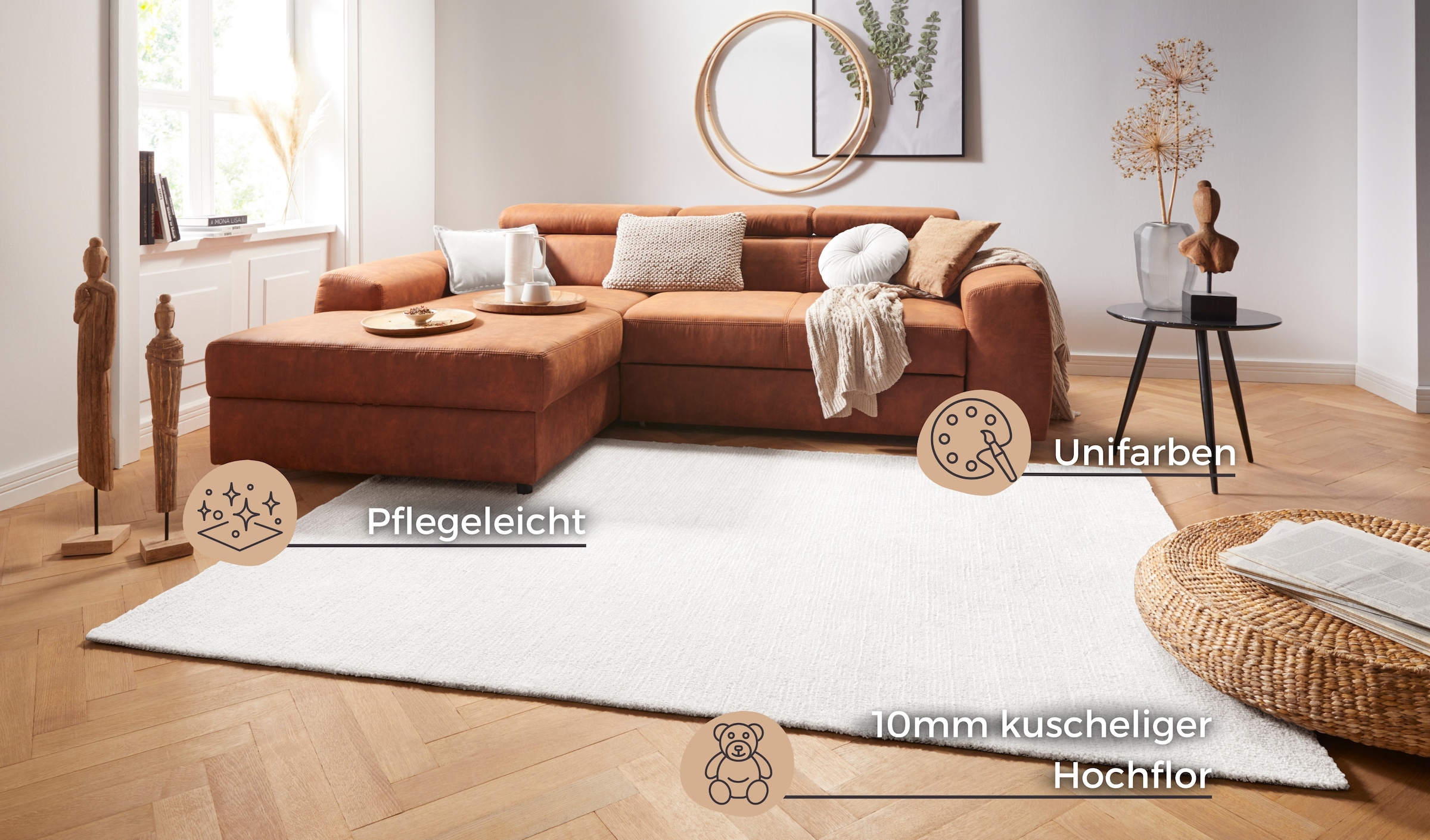 HANSE Home Teppich »Supersoft« rechteckig 10 mm Höhe Kurzflor, Läufer Modern, Einfarbig, Wohnzimmer, Schlafzimmer