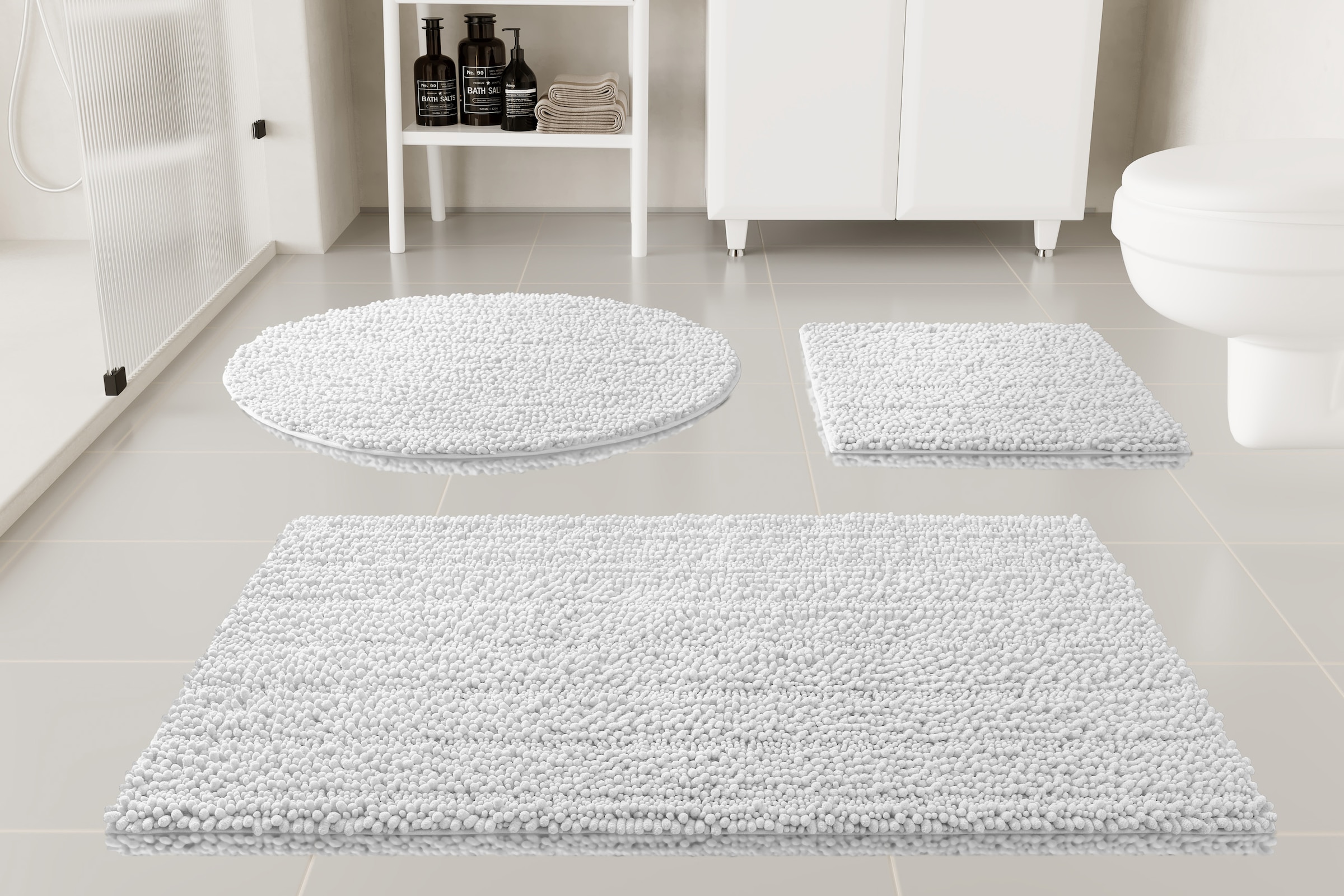 GOODproduct Badematte »Torrni« Höhe 22 mm rutschhemmend beschichtet fussbodenheizungsgeeignet | schnell trocknend Badteppich, getuftet, modern, Uni, antirutsch, flauschig, hochflor