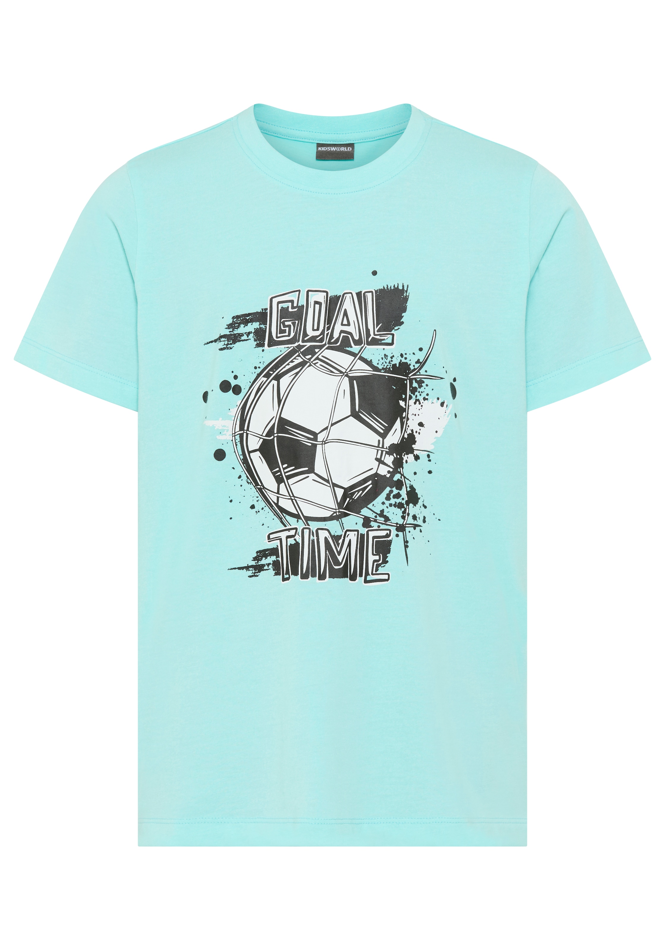 KIDSWORLD T-Shirt »Shirt mit Fussballmotiv: GOAL TIME« für Jungen, Kurzarm, Rundhalsausschnitt