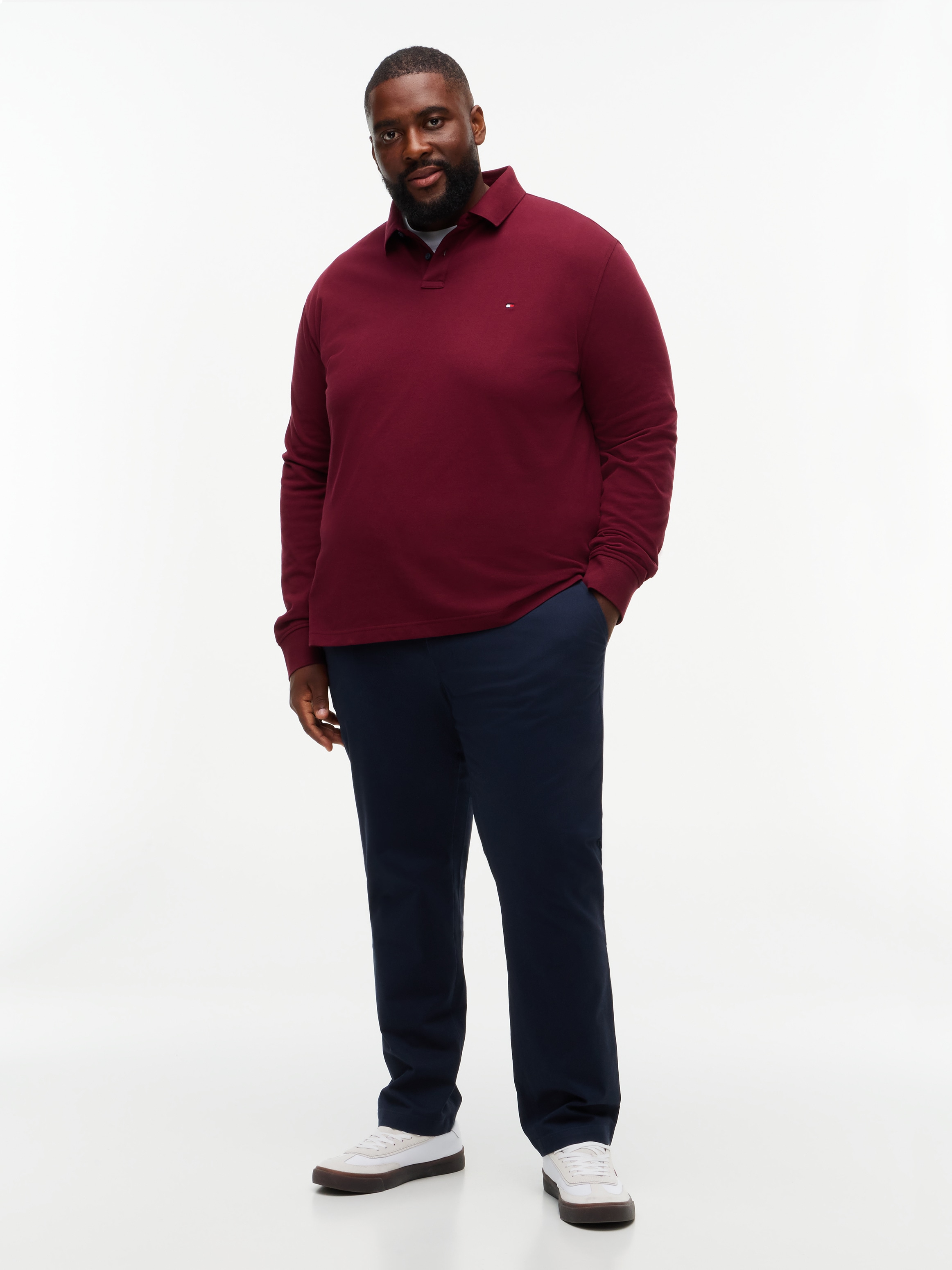 Tommy Hilfiger Big & Tall Langarm-Poloshirt »BT-1985 REGULAR LONGSLEEVE« Grosse Grössen, Stretch-Pique