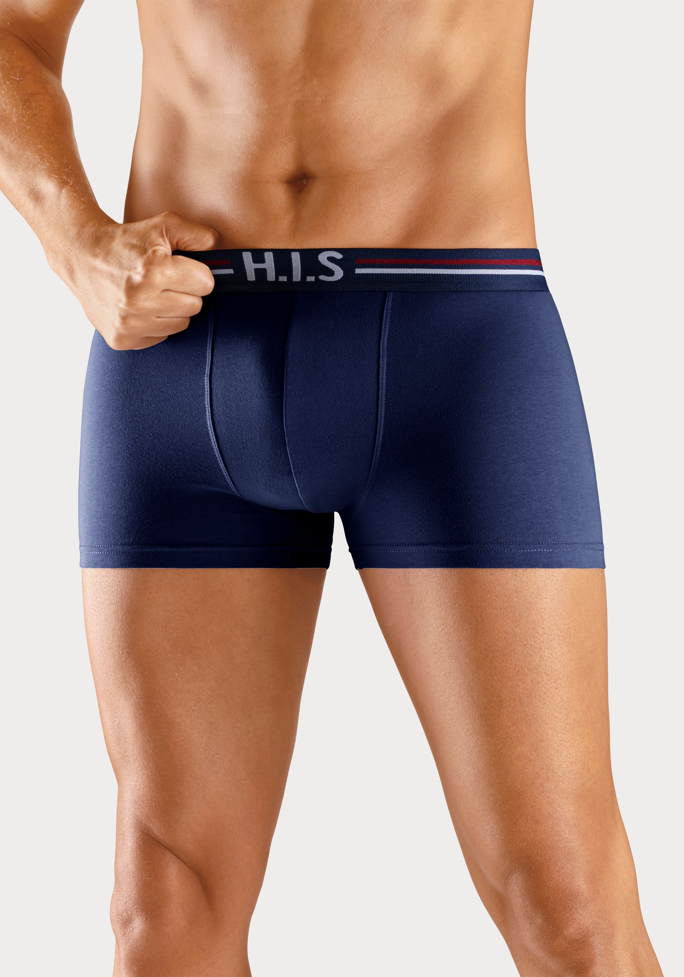 H.I.S Boxer »Boxershorts für Herren« Packung, 5 cuis mit Streifen und Markenlogo im Bund