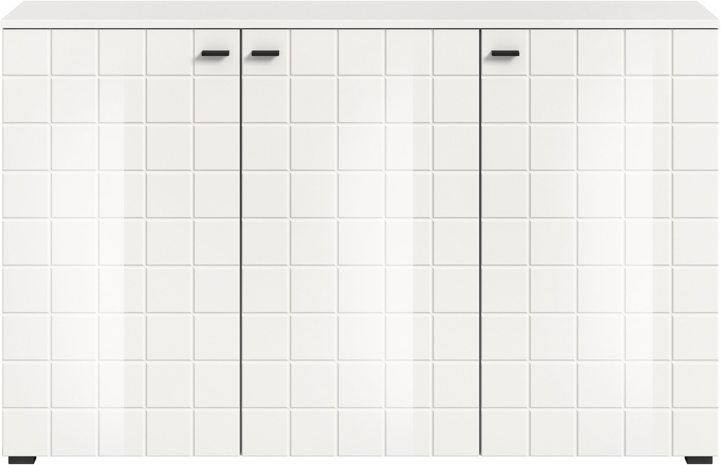 INOSIGN Sideboard »Gora, Breite 138 cm, gefräste Front in Waffeloptik hochglanz« Kommode, Schrank, Anrichte