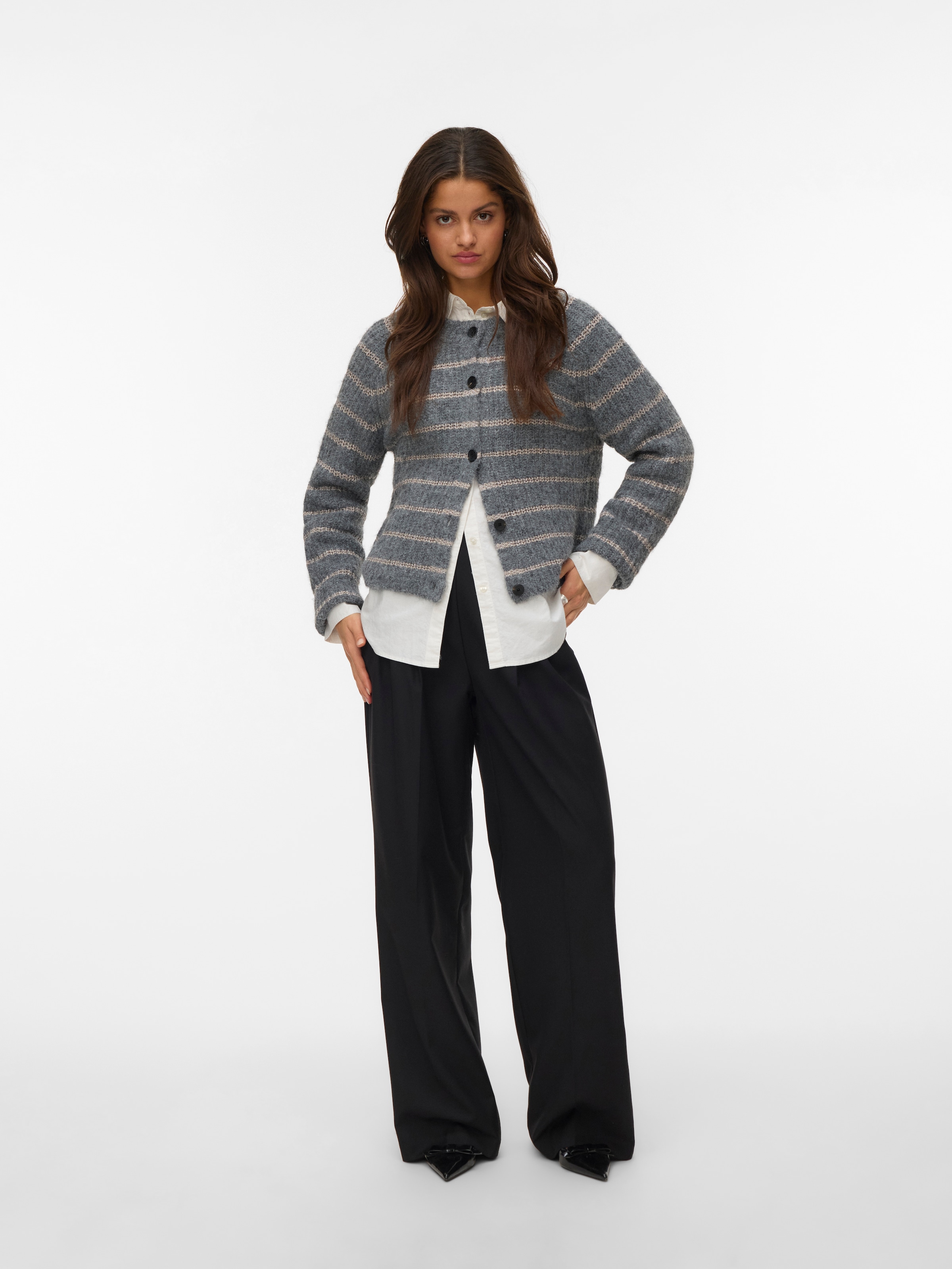 Vero Moda Veste en tricot »VMAWESOME SHINE LS O-NCK STRIPE CARD BOO«