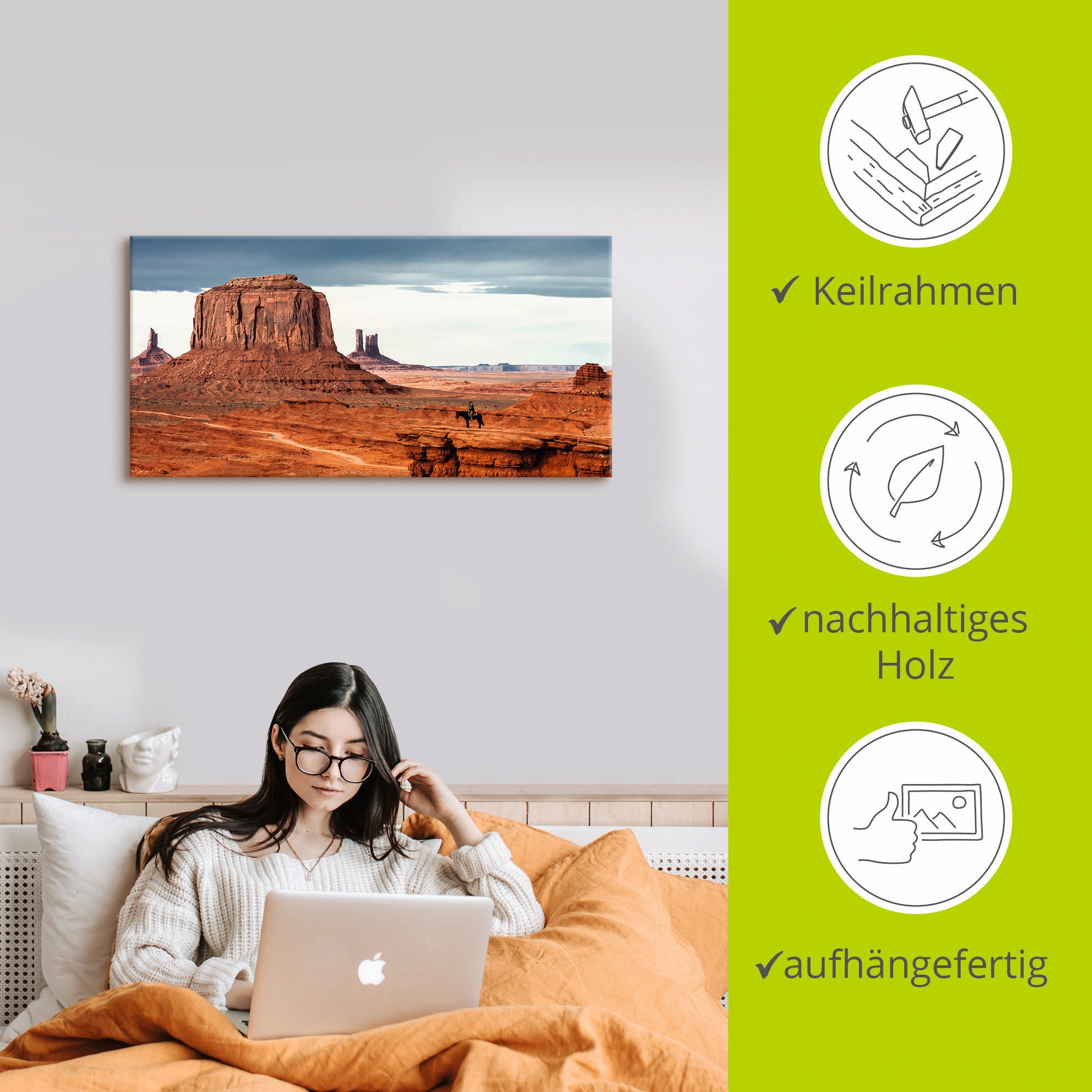 Artland Tableau sur toile »Colorado - Utah Monument Valley« 1 cuis tlg. auf Holzrahmen gespannt