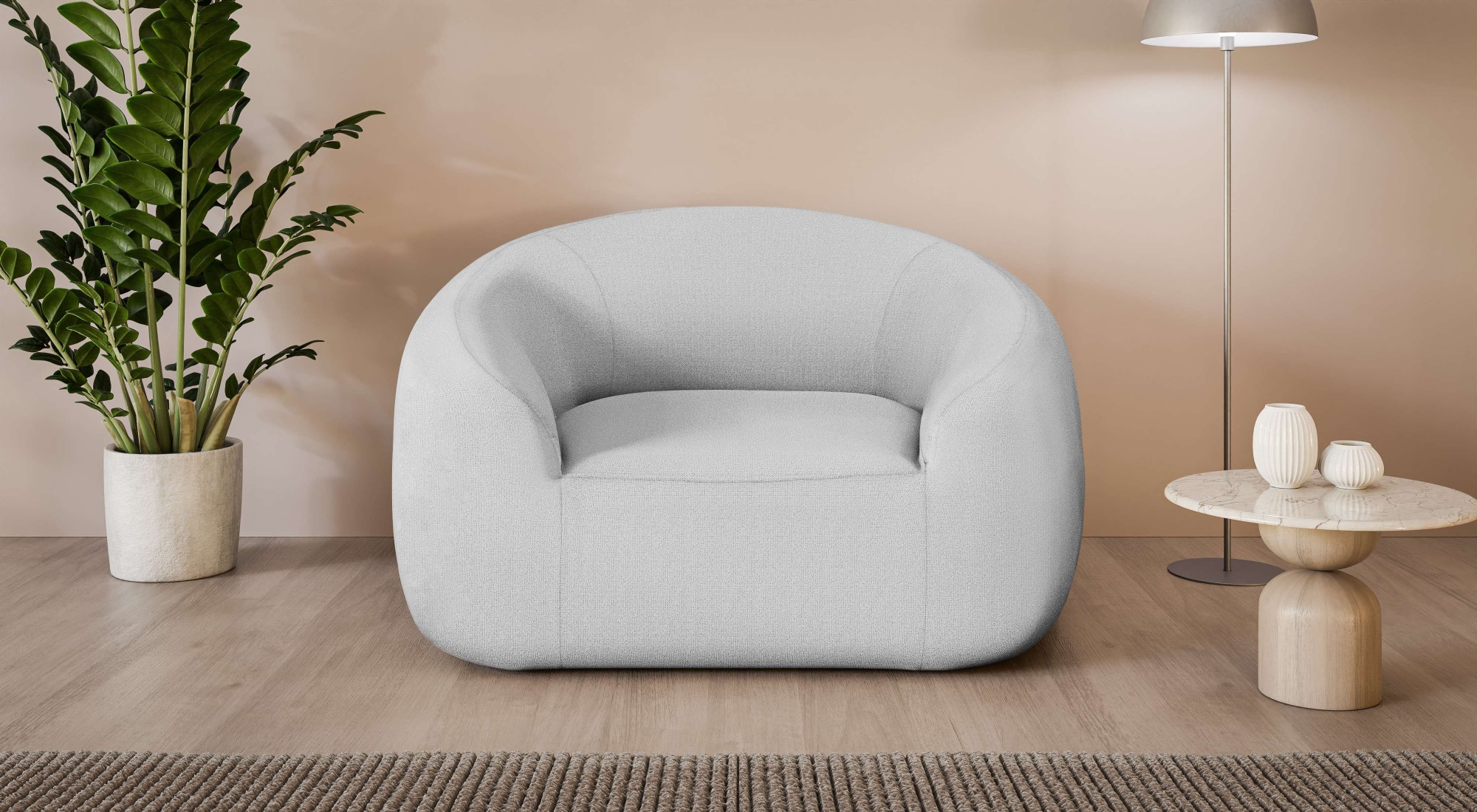 LeGer Home by Lena Gercke Fauteuil »YANI Relaxsessel, Loungesessel, Masse B/T/H: 127/96/76 cm« forme organique, avec suspension ondulée, aussi en bouclé
