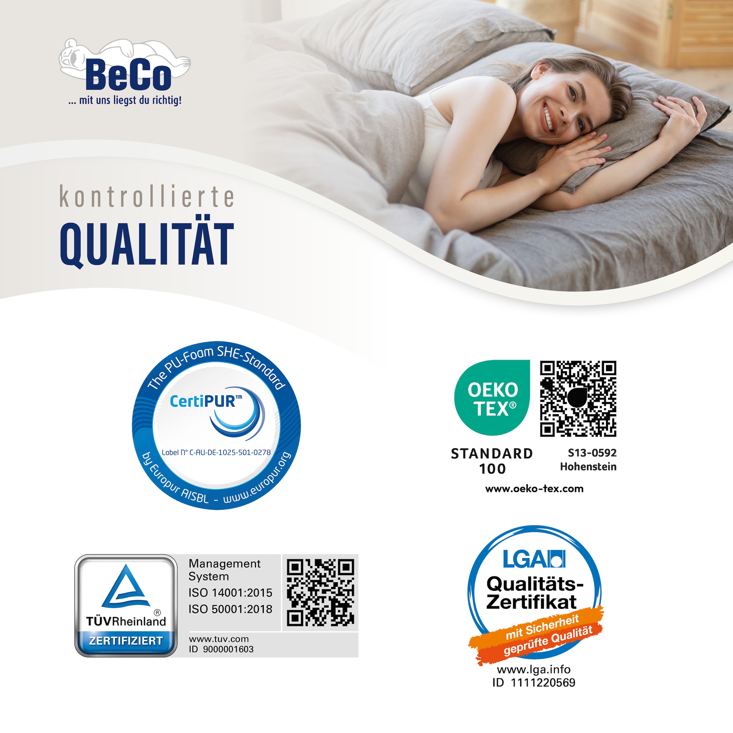 Beco Hybridschaum-Matratze »Feel Like Latex ONE KS - GOLD, Matratze 90x200 cm, 140x200 cm und mehr« 21 cm hoch 1 Stk. tlg. Ergonomischer Hybridschaum mit komfortabler Feel Like Latex Auflage