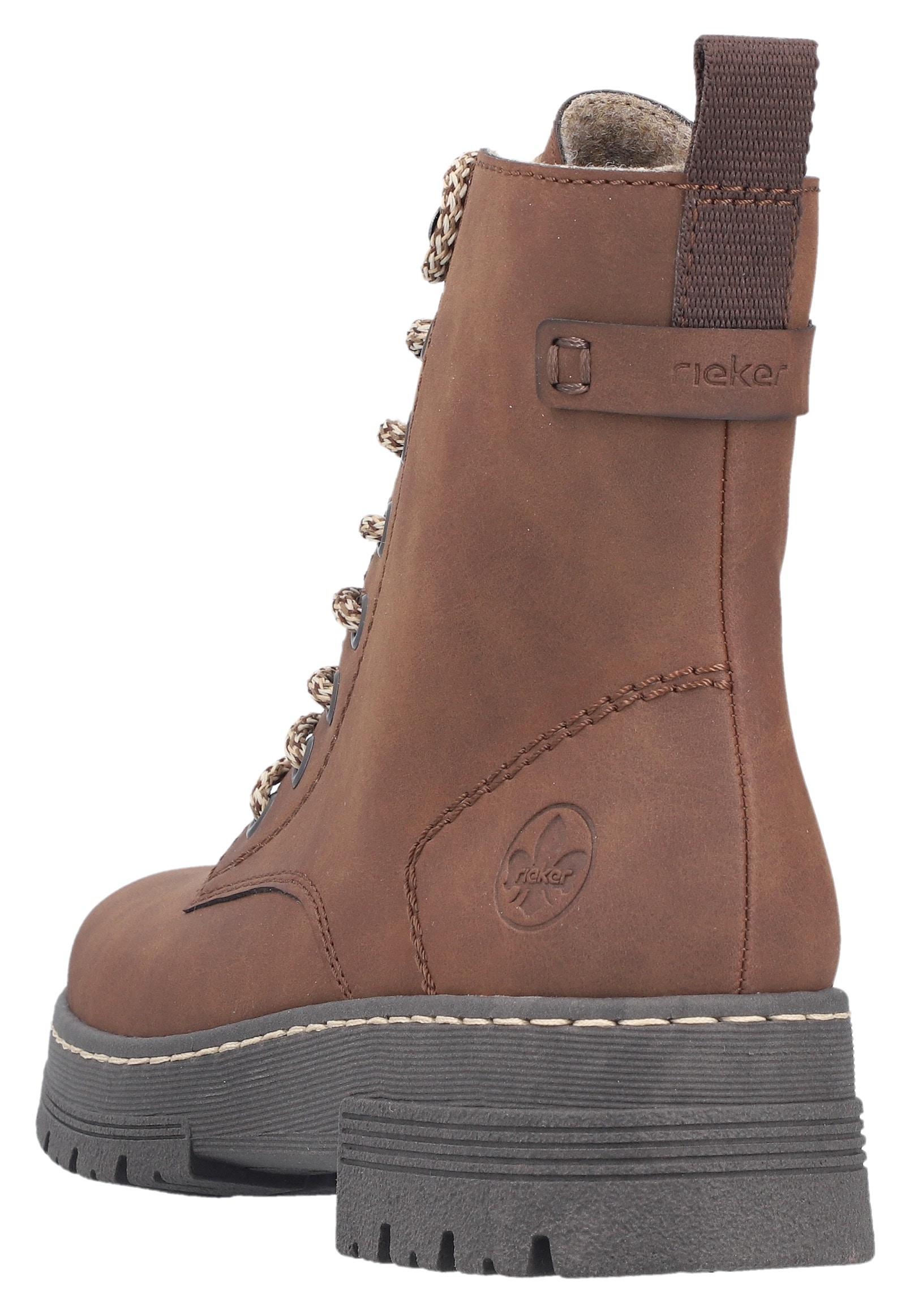 Rieker Bottes à lacets  bottines à lacets, bottines à plateforme, semelle profilée, avec fermeture éclair intérieure