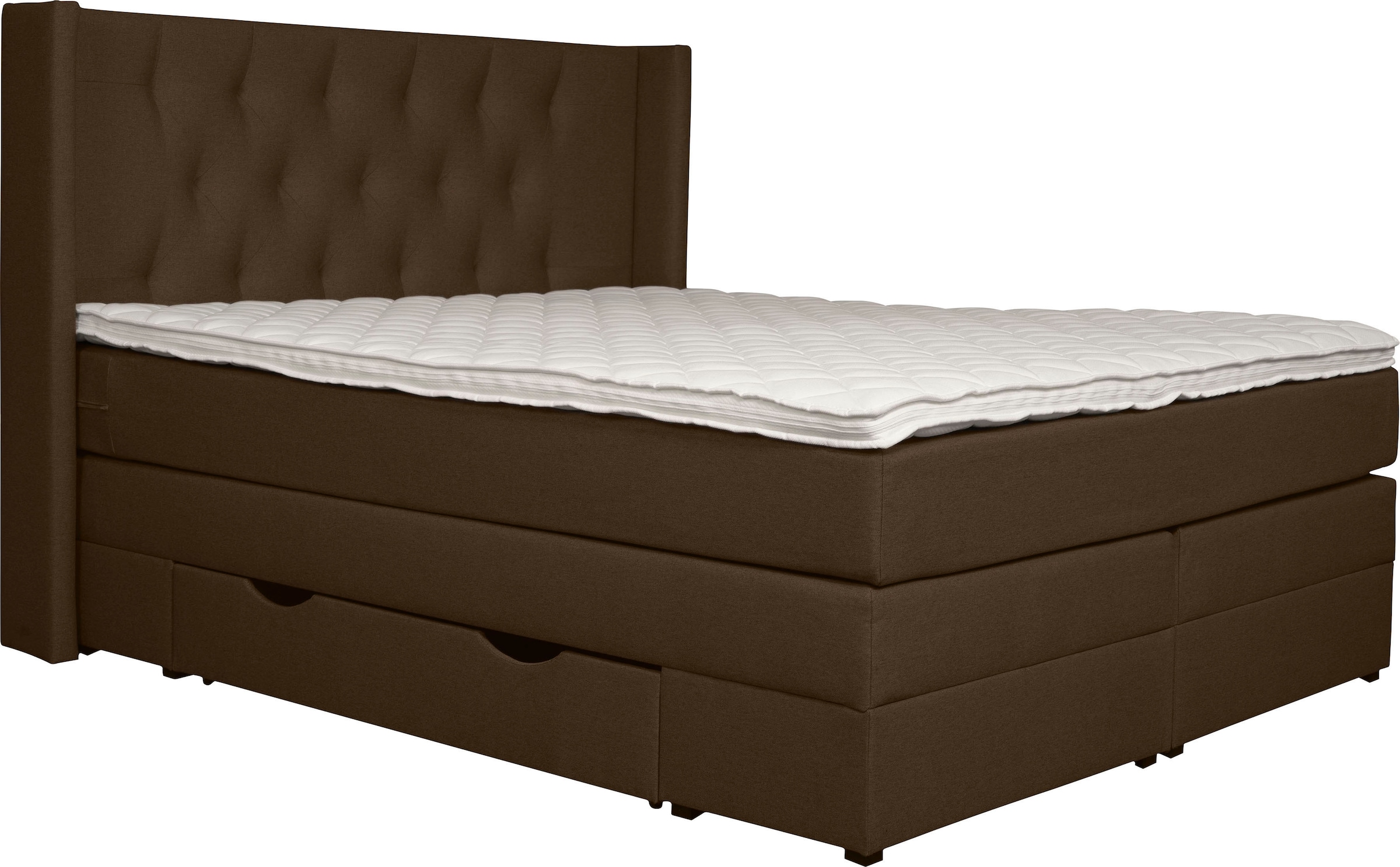 PLACES OF STYLE Boxspringbett »Elegance« mit schöner Knopfheftung, in den Härtegraden H2 & H3, inkl. Schubladen