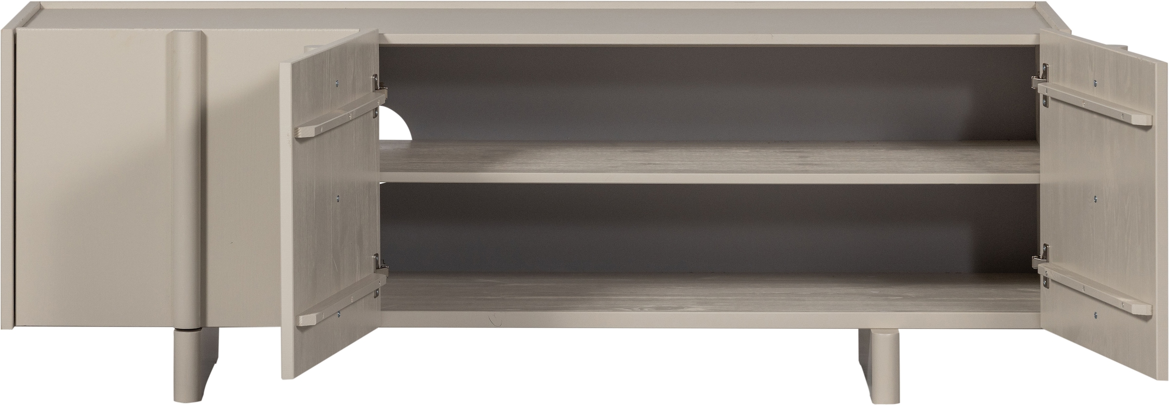 WOOOD Lowboard »Basu FSC®-Kiefernholz Lackiert Grifflos, H 53 x B 152 x T 46 cm« Tragkraft Deckplatte 35 kg und 15 kg pro boden, sichtbare Maserung