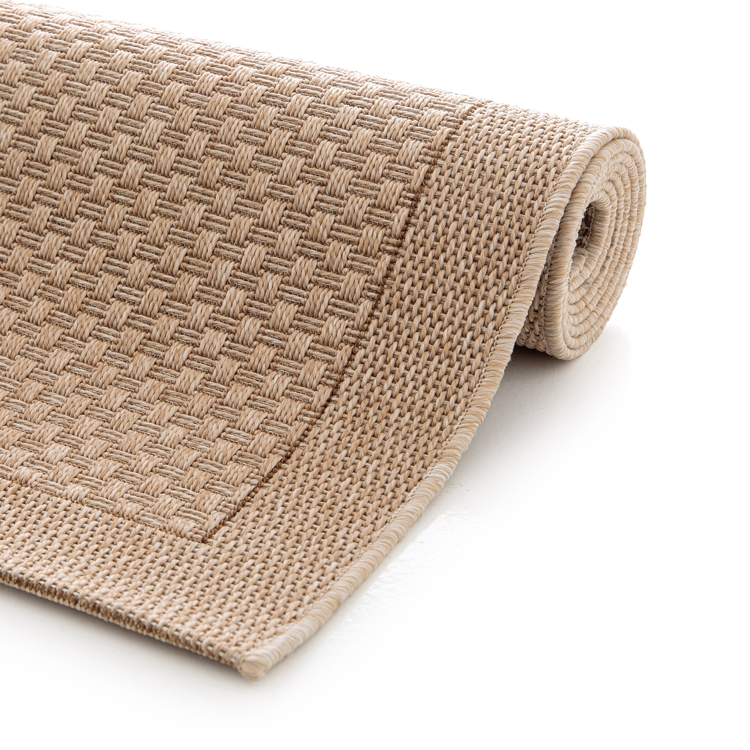 GOODproduct Tapis »Arona, Sisal-Optik mit Bordüre, auch für Balkon und Terrasse« Rectangulaire 7 mm Höhe In- und Outdoor geeignet, Wetterfest & UV-beständig