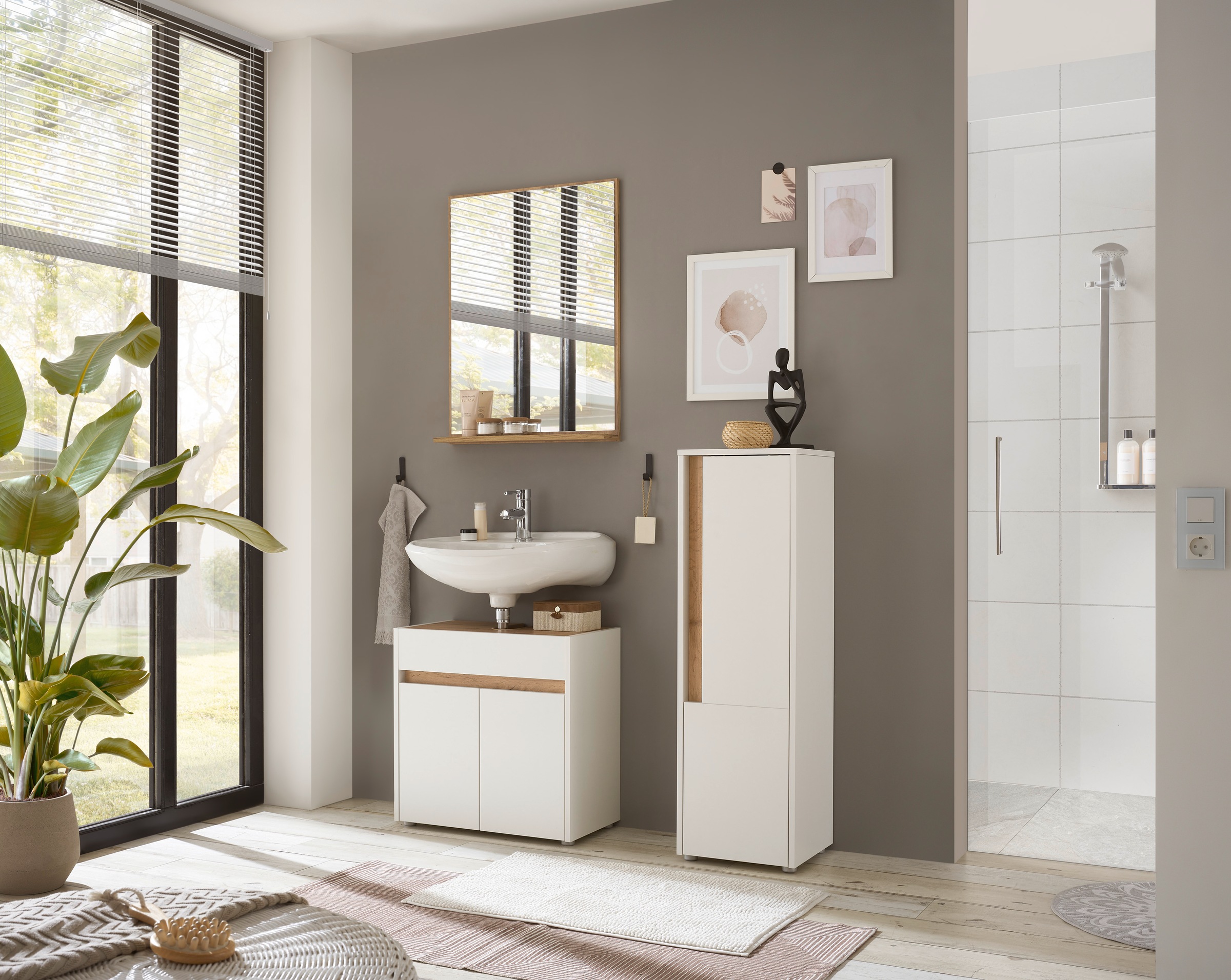 Home affaire Badmöbel-Set »CITY/ GIRON, Bad im zeitlosen Design, 3-teiliges Badezimmer« Set, 3 Stk. tlg.