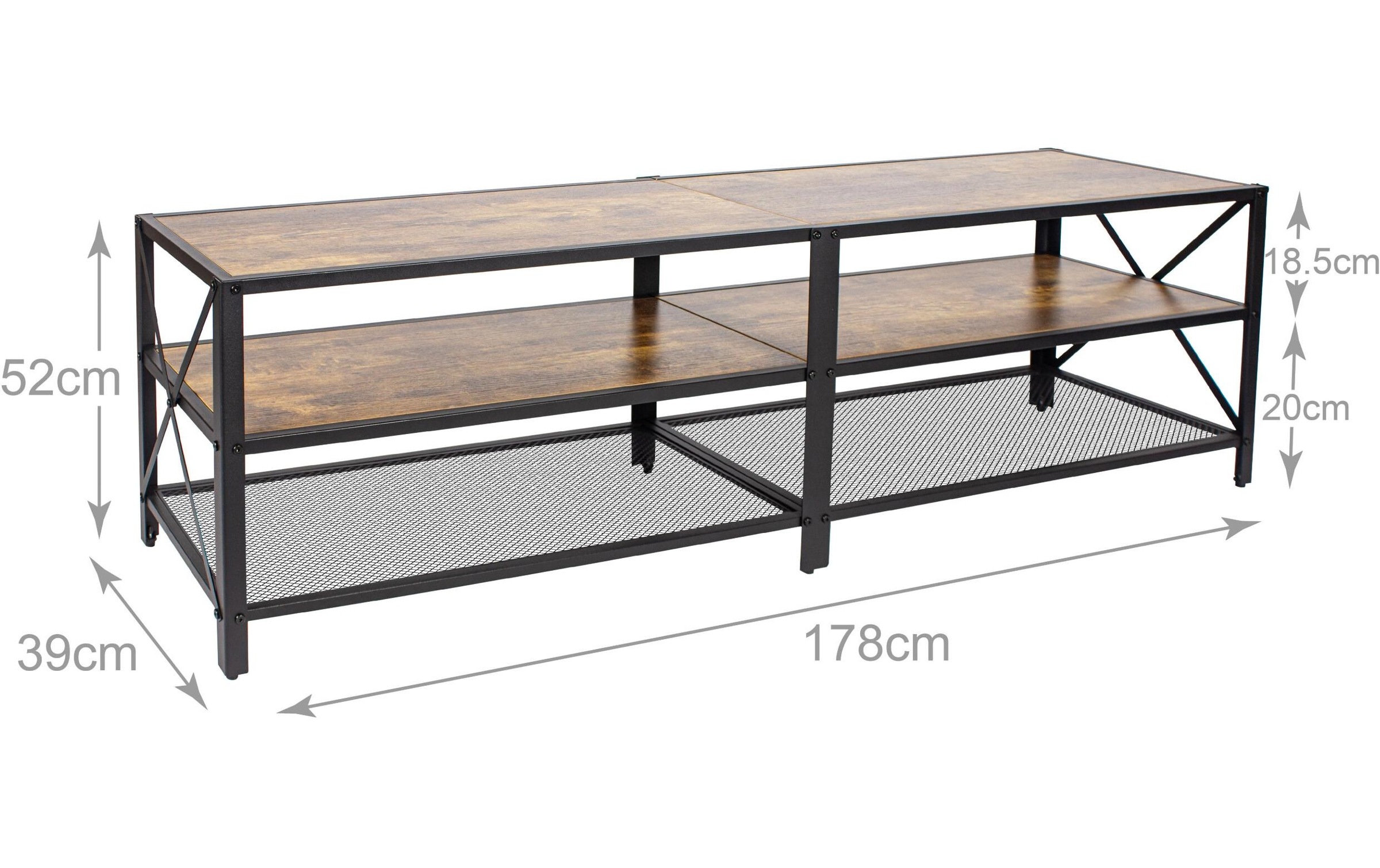 relaxdays Table basse »für 75 Zoll TV 52 x 180 cm«