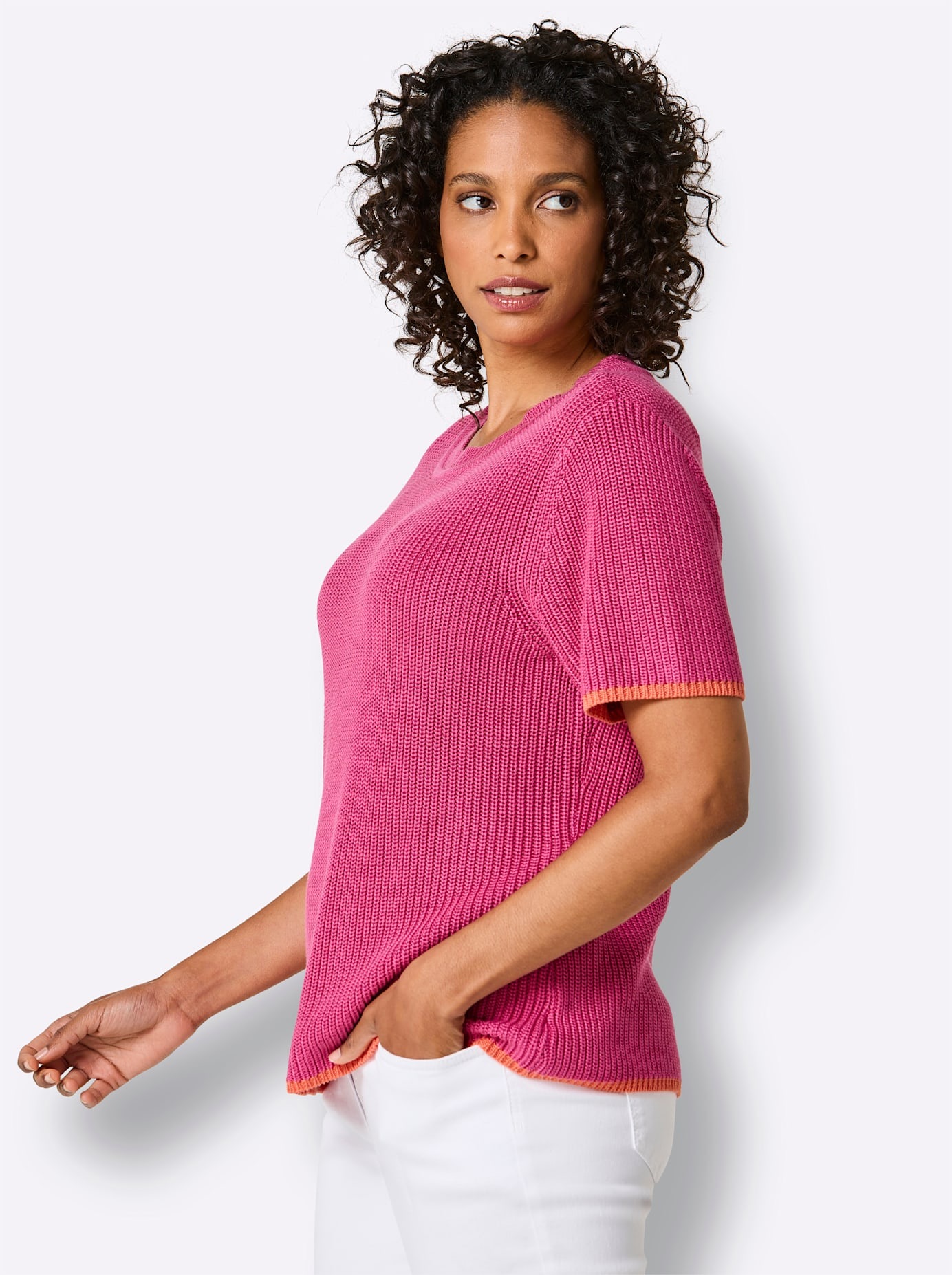 CREATION L PREMIUM Pull à manches courtes »Lyocell-Baumwoll-Pullover«