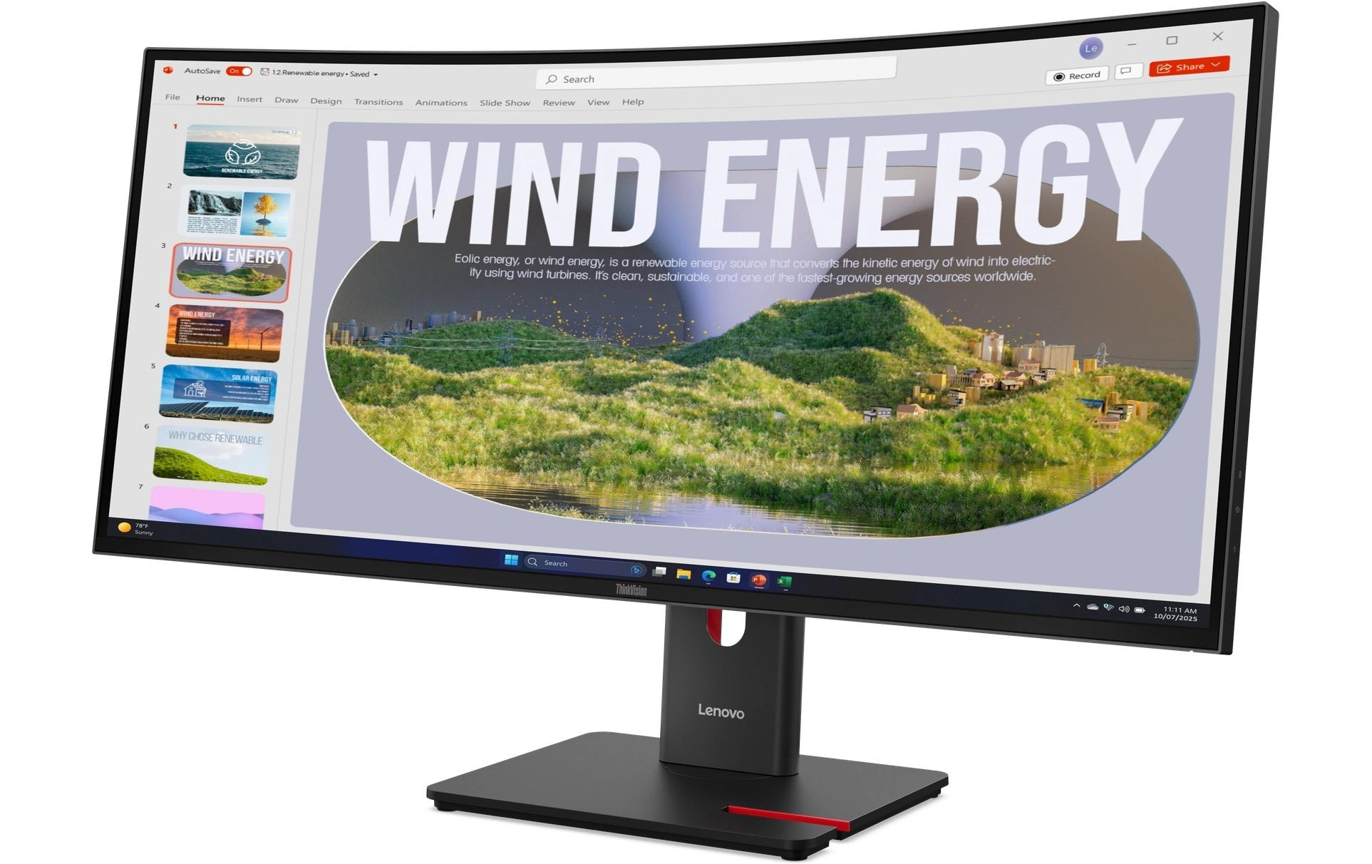 Lenovo LED-Monitor »ThinkVision T34WD-40« 86,4 cm/34 ″  3440 x 1440 px UWQHD 120 Hz